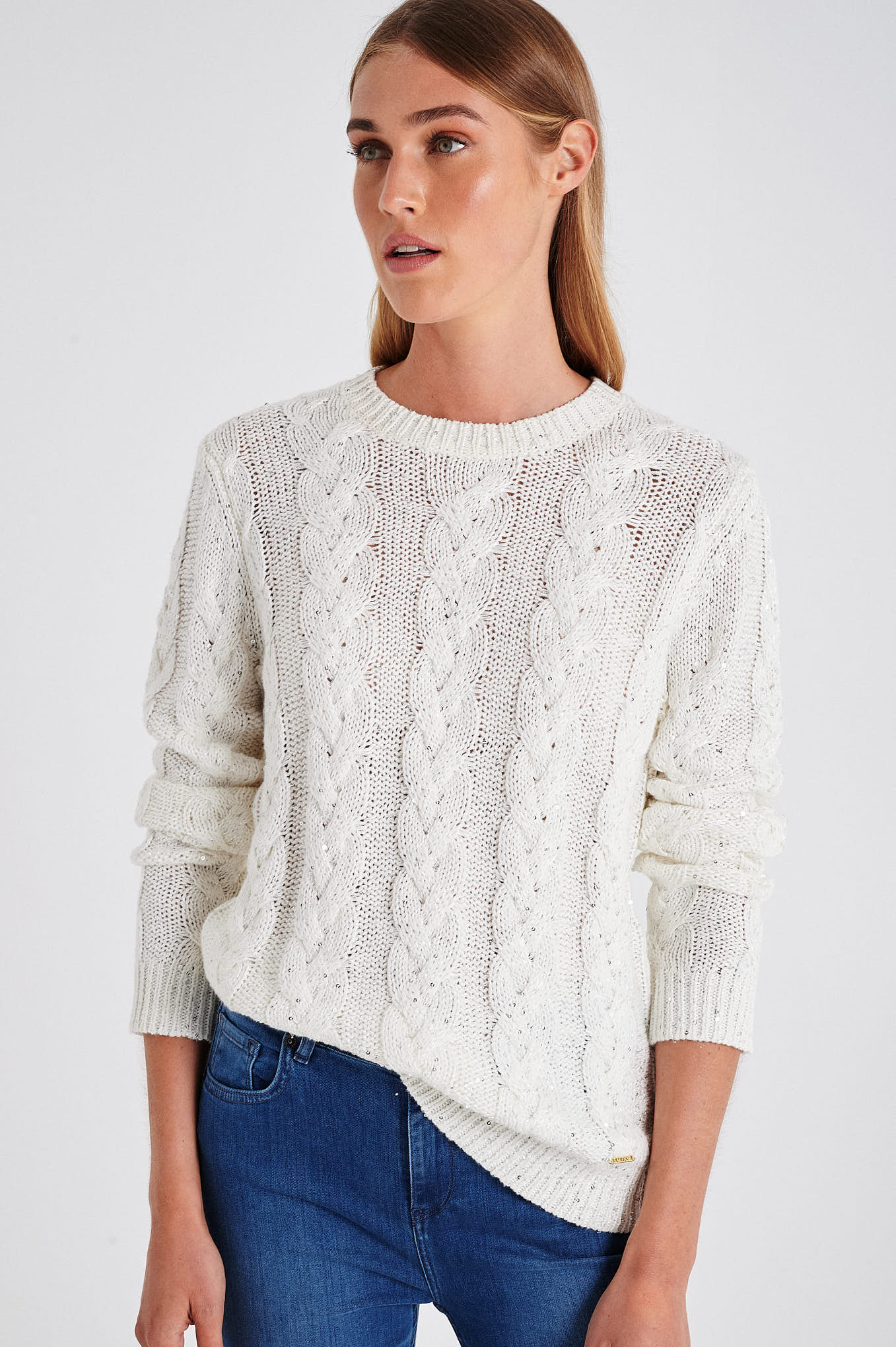 100% Cotton cable knit sweater - Image 2