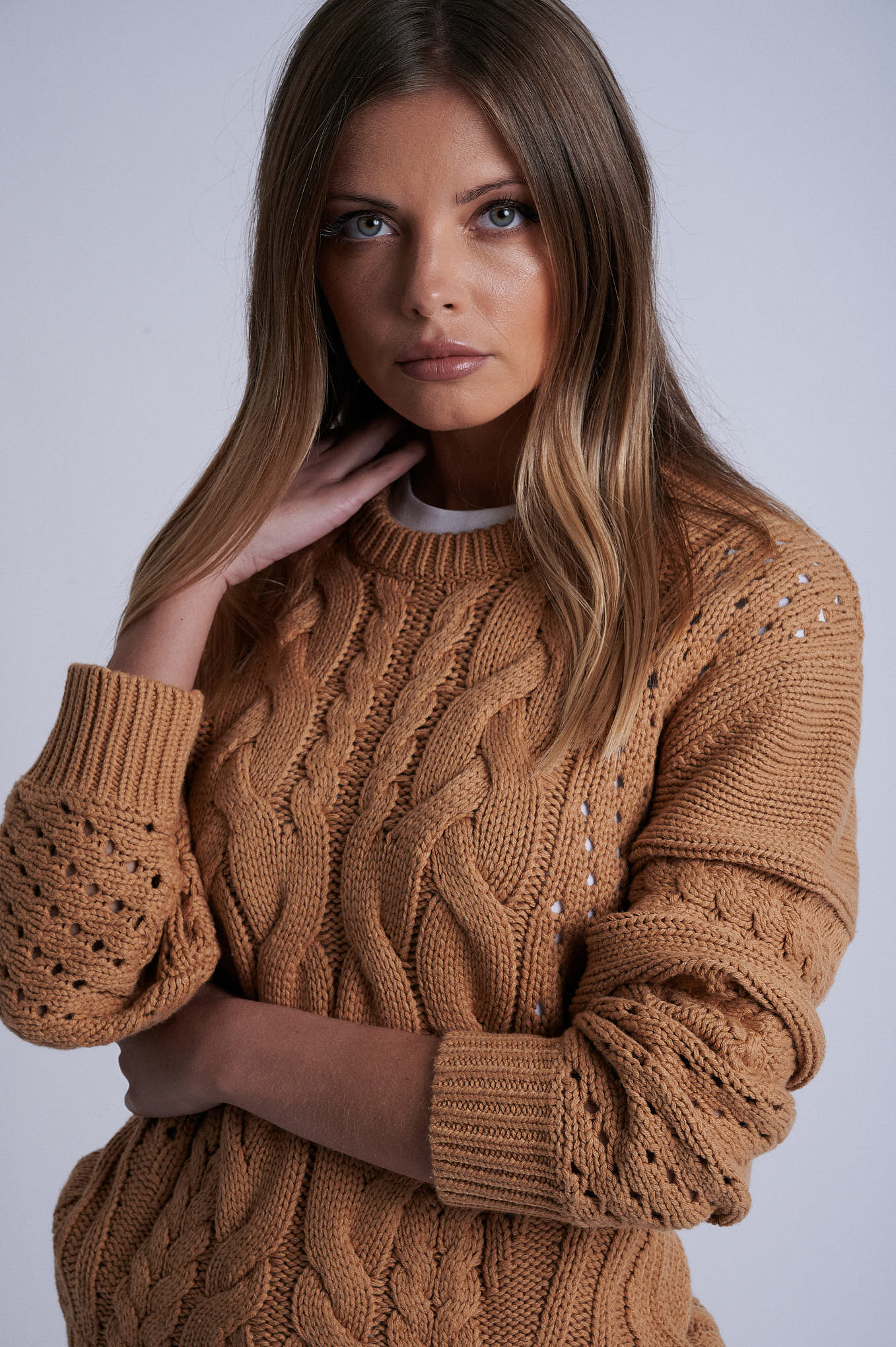 100% cotton cables sweater - Image 2