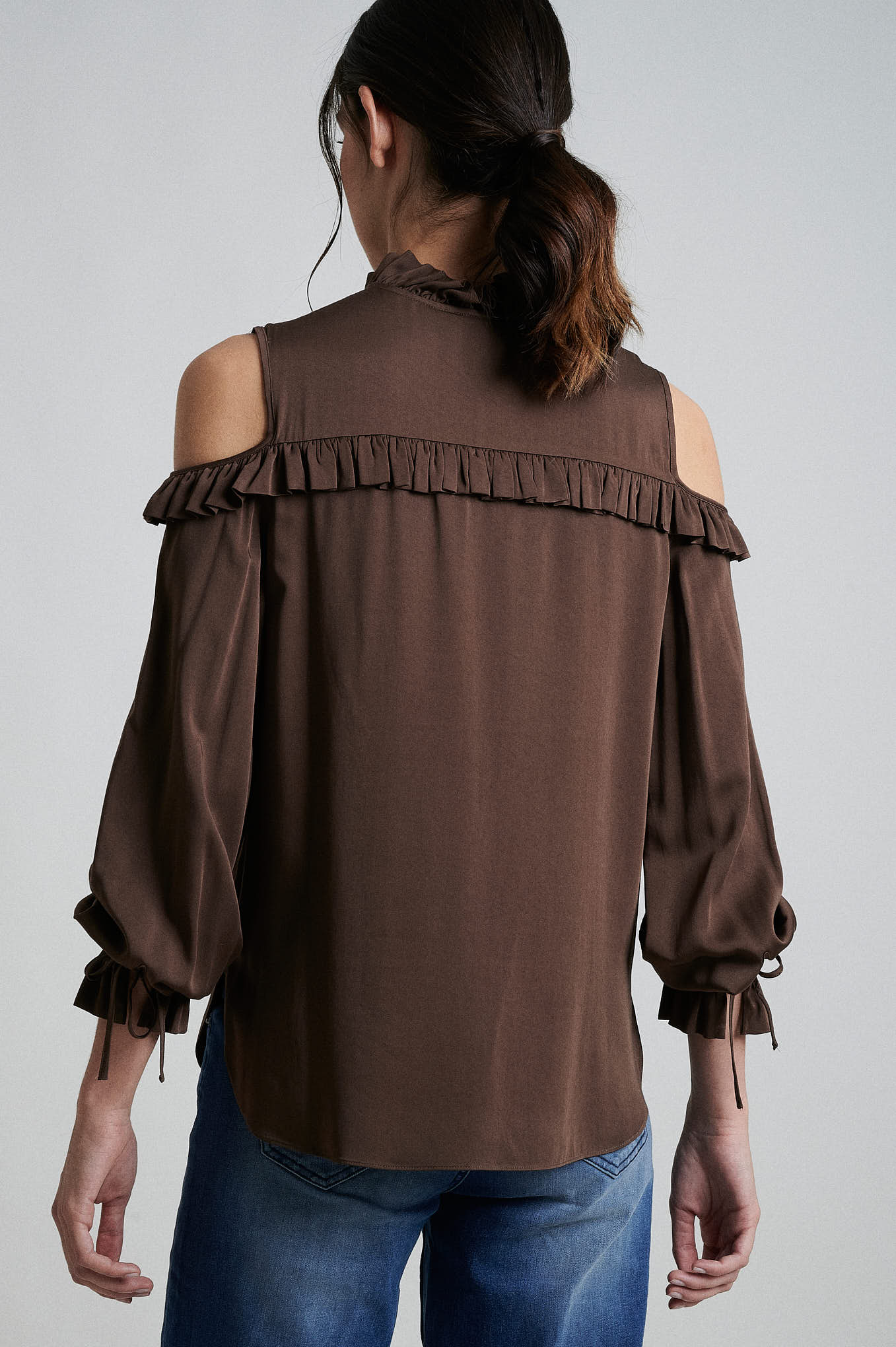 100% Ecological viscose cold shoulder blouse - Image 2
