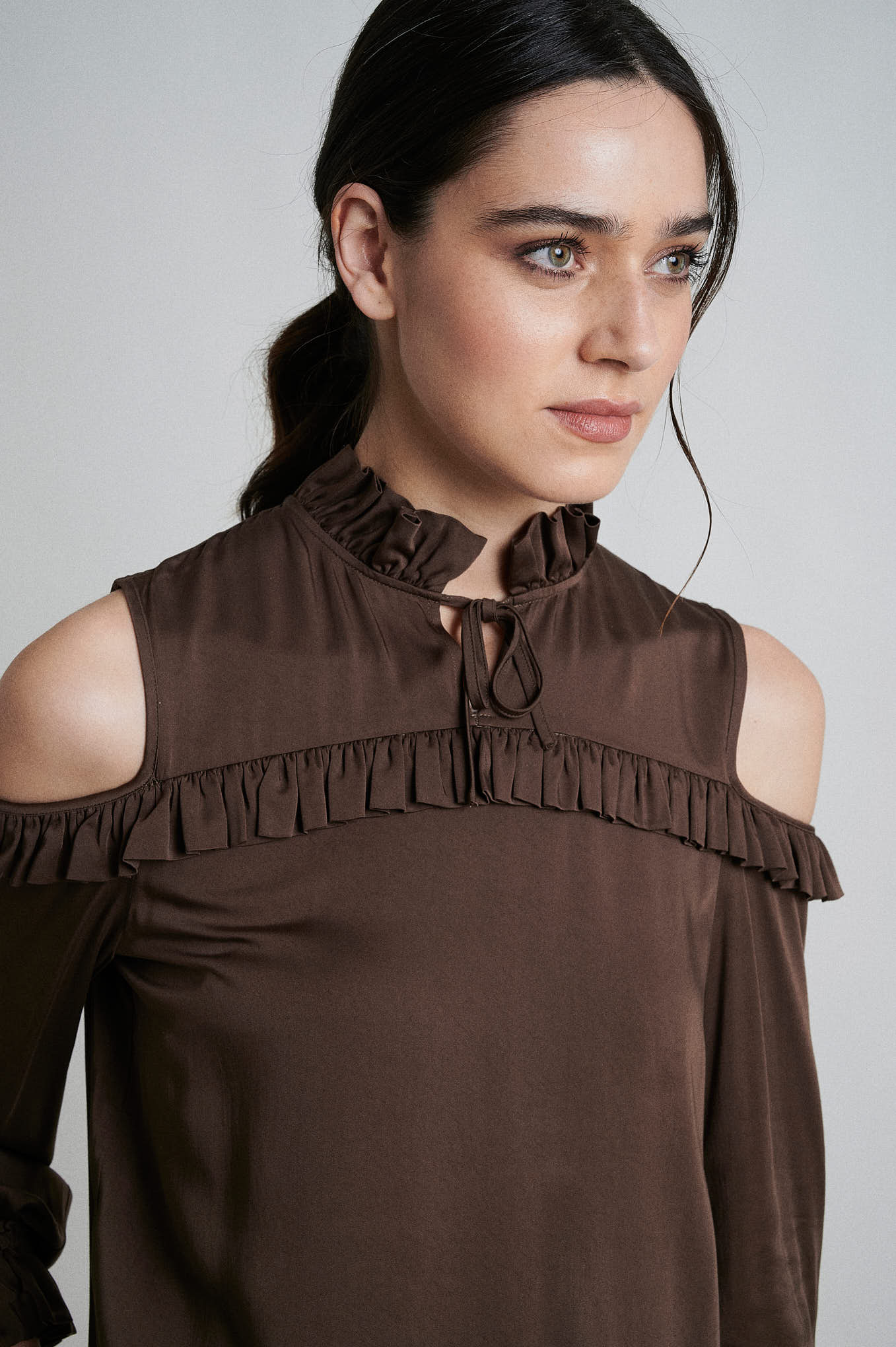100% Ecological viscose cold shoulder blouse - Image 4