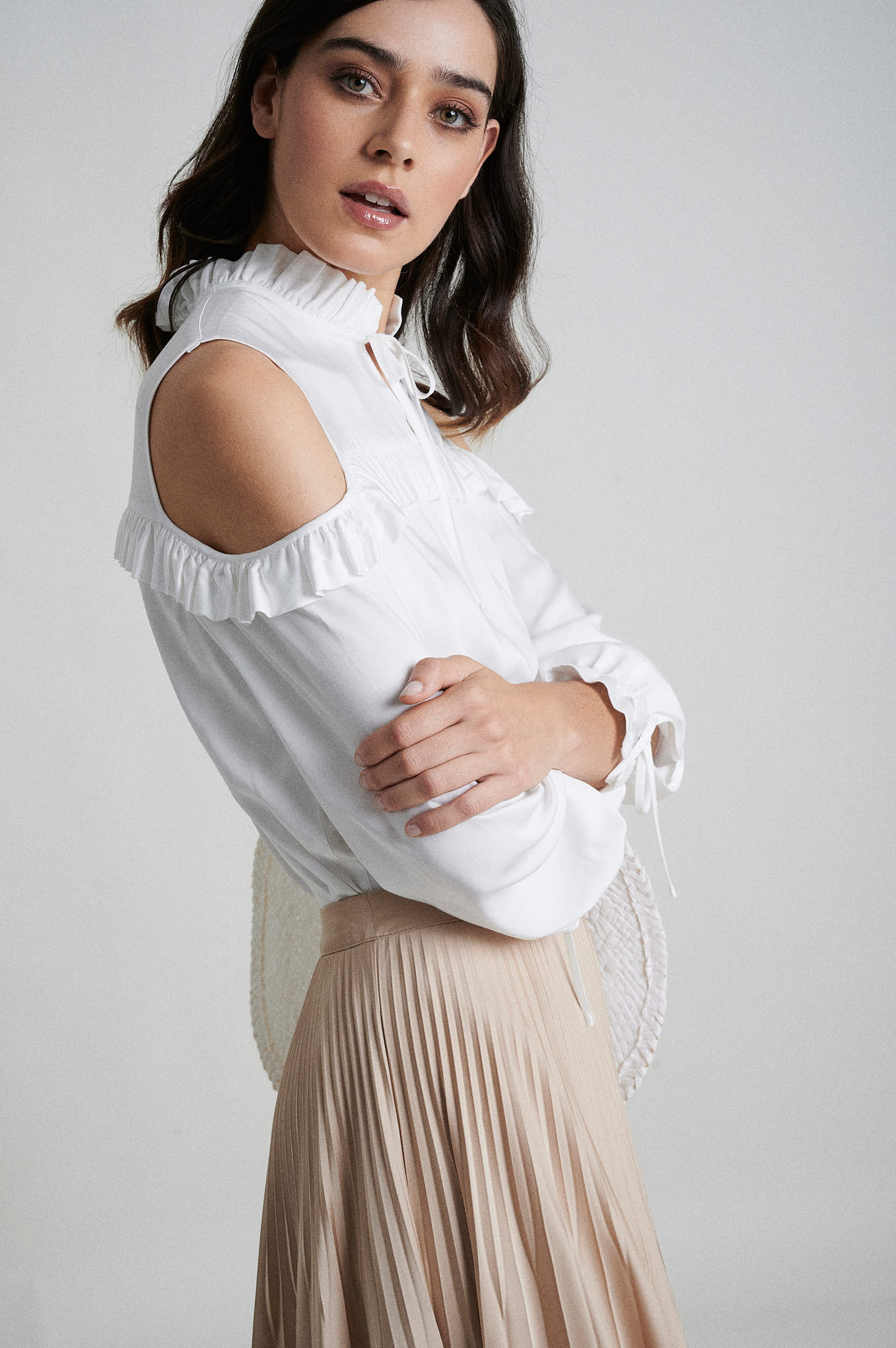 100% Ecological viscose cold shoulder blouse - Image 9