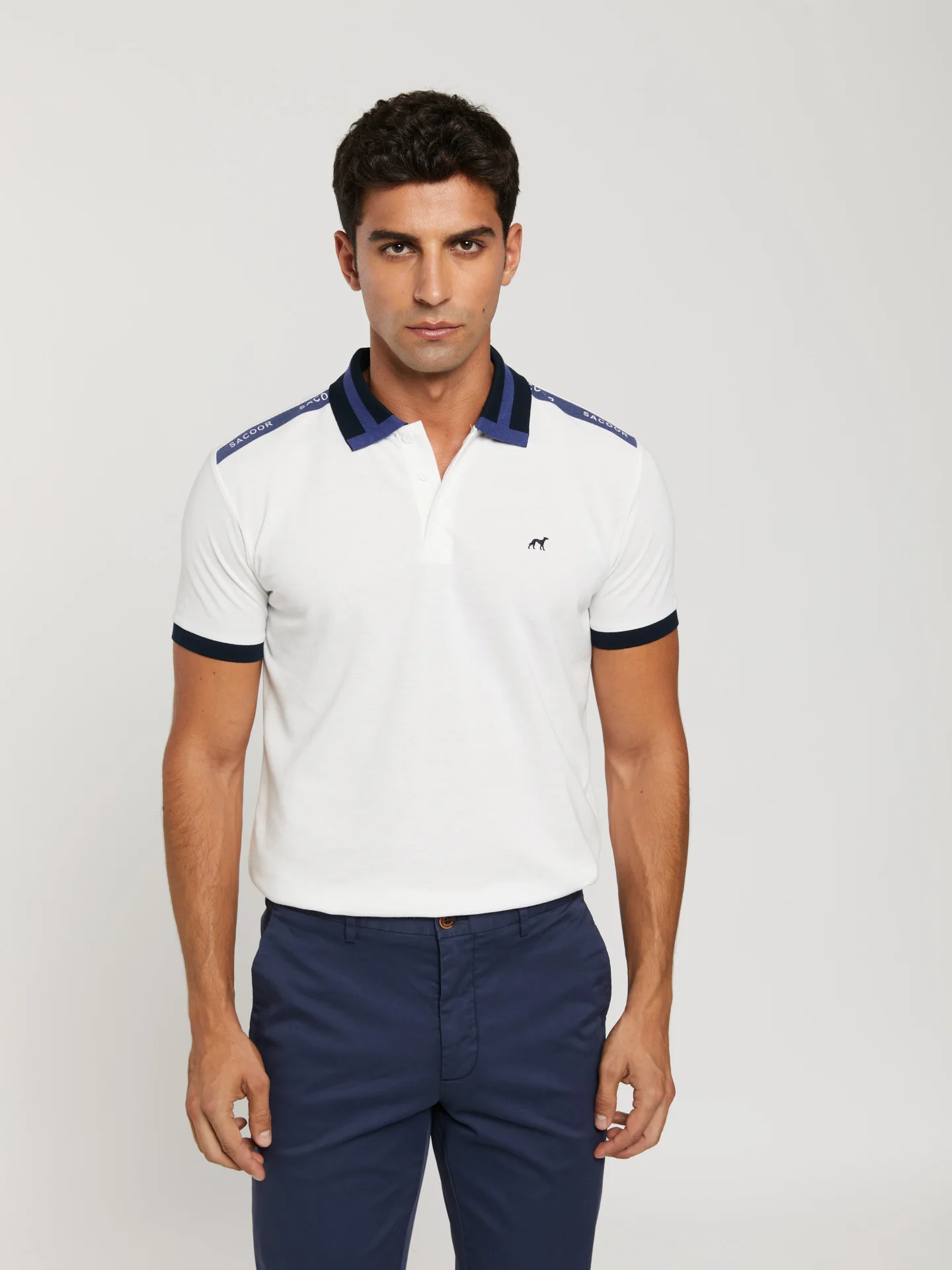 89 edition slim fit personalized stripe piqué polo shirt - Image 9