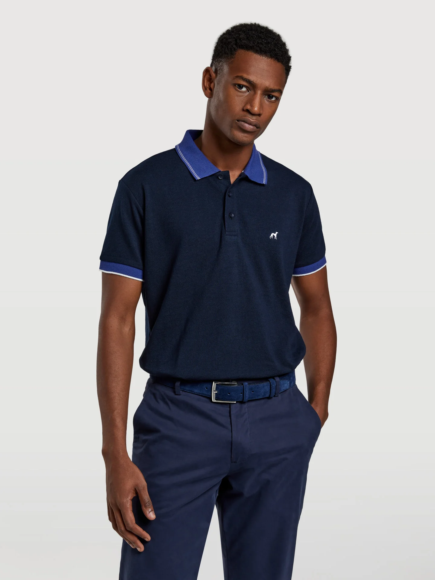 89 edition slim fit piqué polo shirt with contrast colours - Image 4