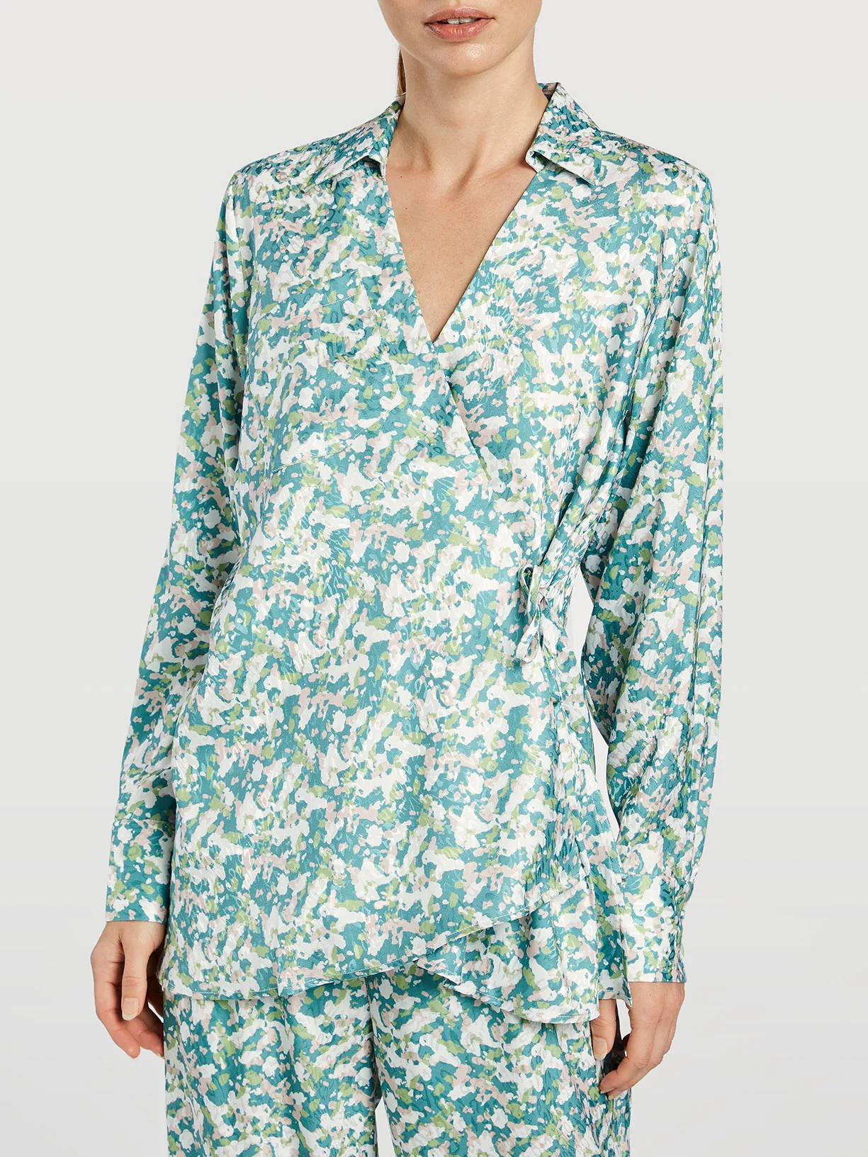 Asymmetric Printed Blouse