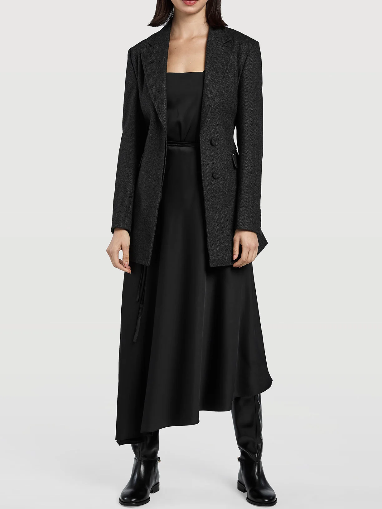 Asymmetric Satin Skirt