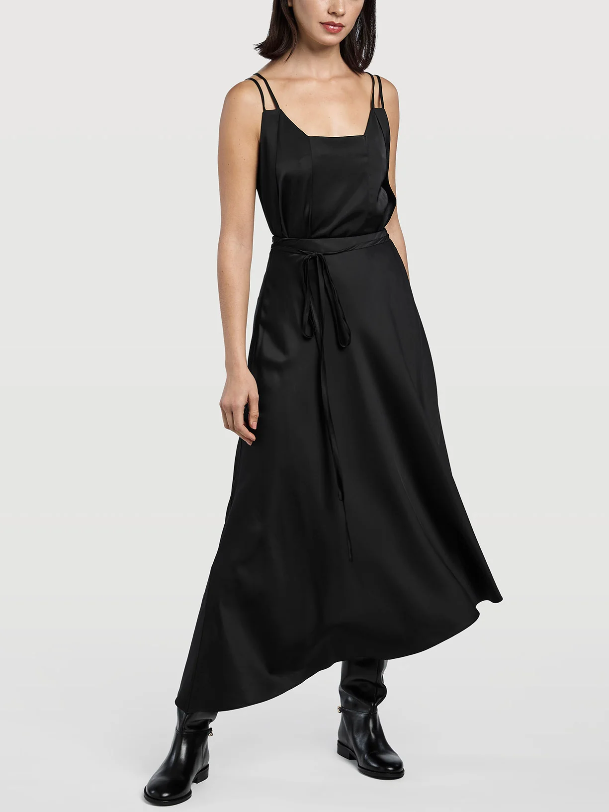 Asymmetric Satin Skirt - Image 2