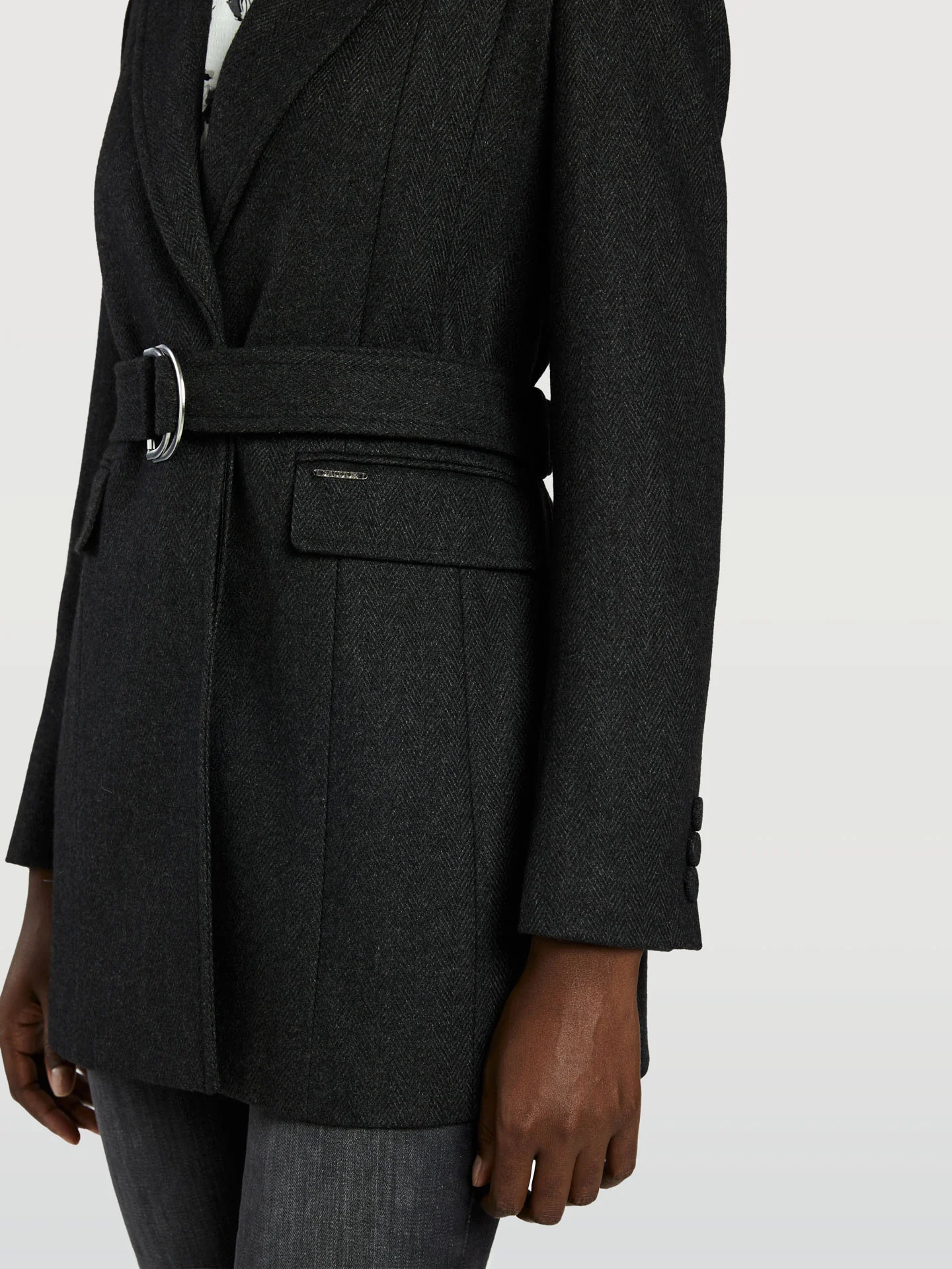 Belted Wool Blend Blazer - Image 2