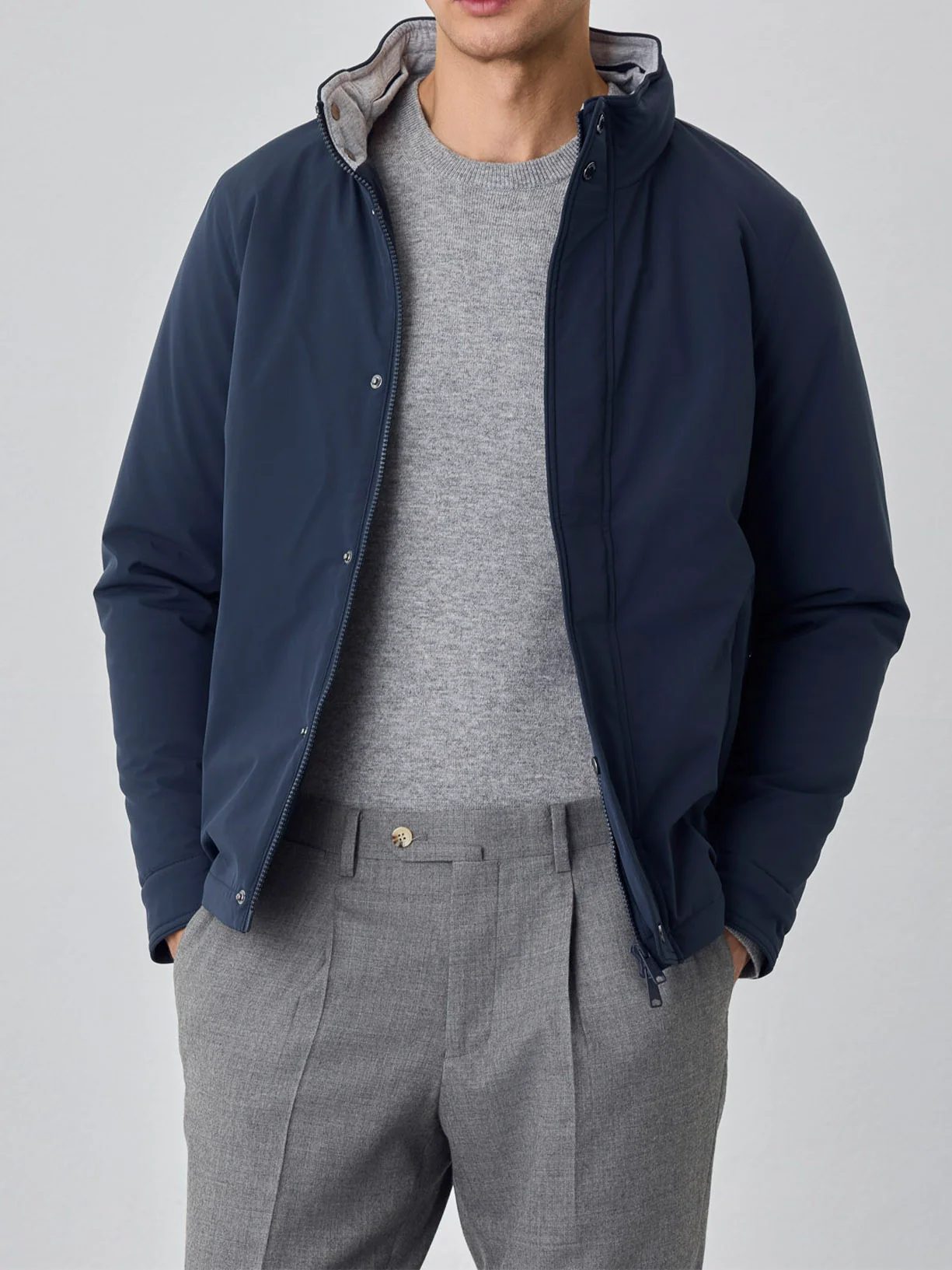 Bomber Jacket With Zip Pockets And Double Zipper - Image 6
