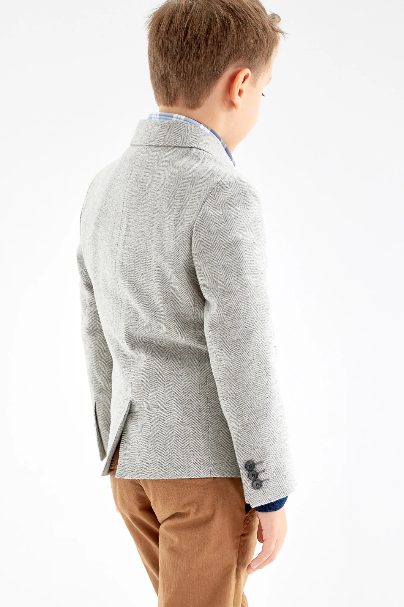 Boys' Herringbone Blazer - Image 2