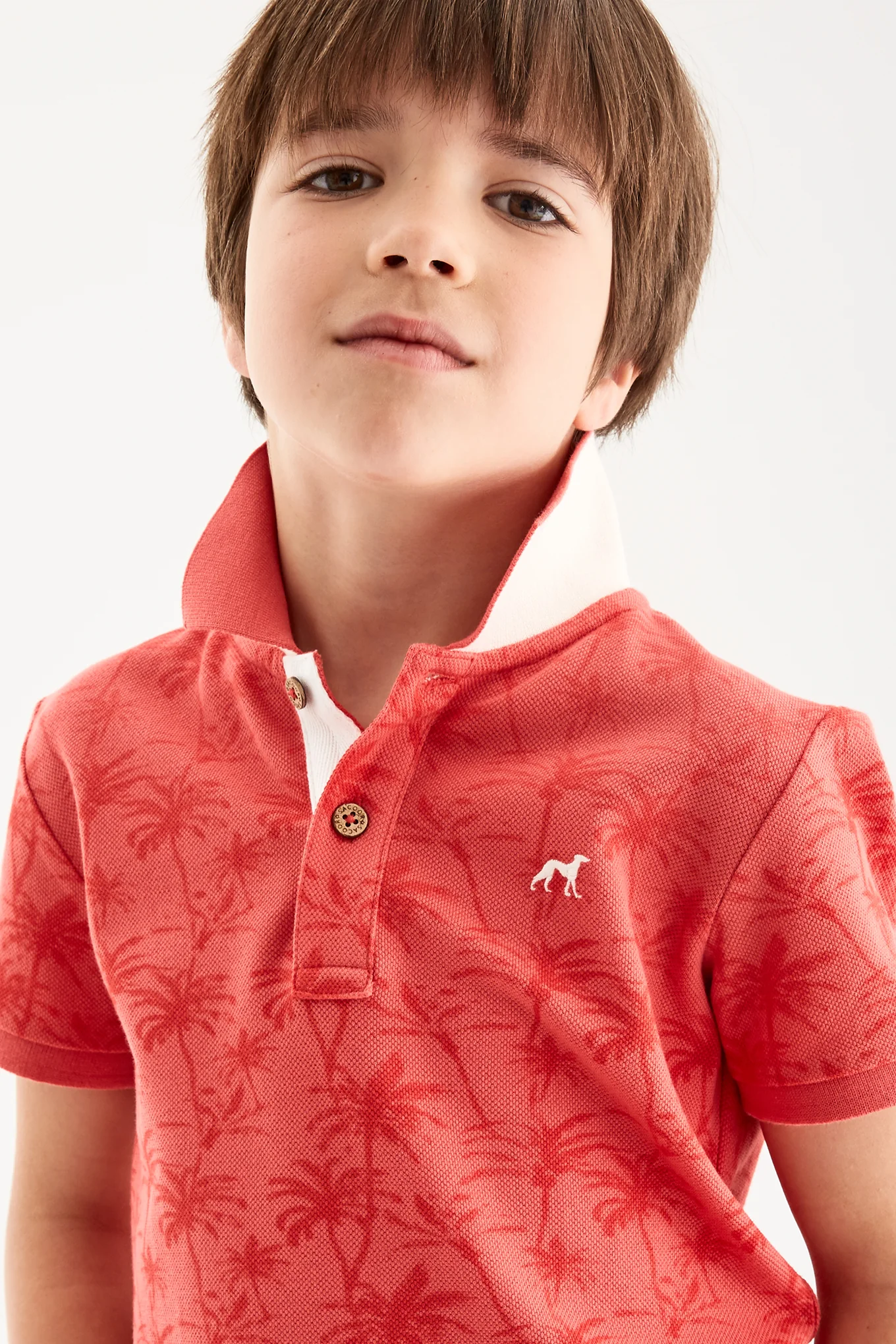 Boys' Palm Trees Piquet Polo - Image 9