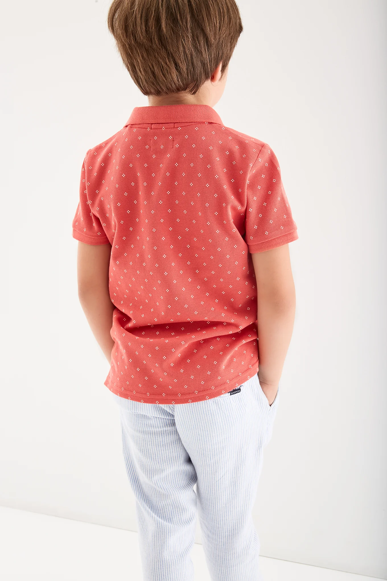 Boys' Patterned Piquet Polo - Image 7