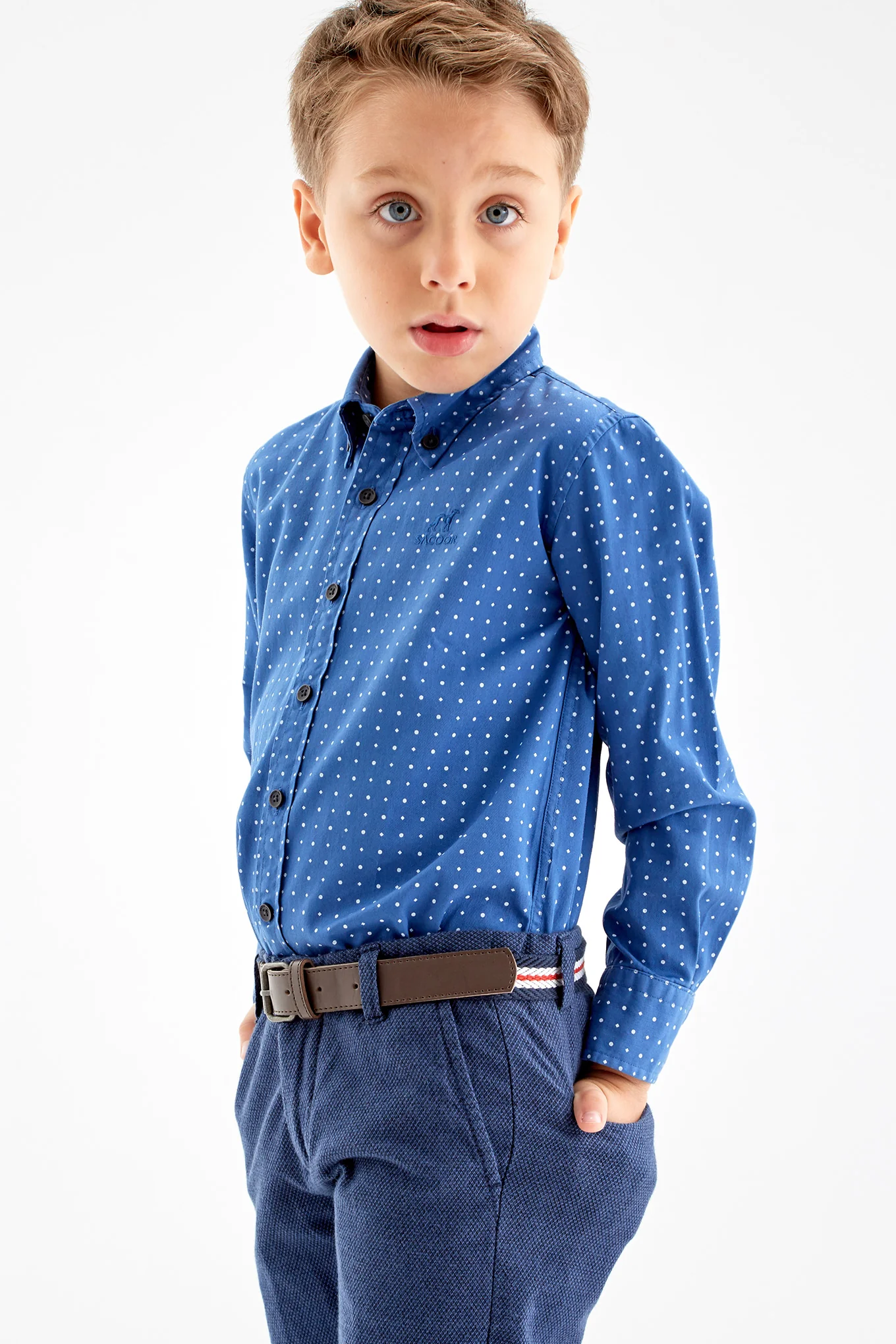 Boys' Polka Dots and Rhombus Shirt - Image 3