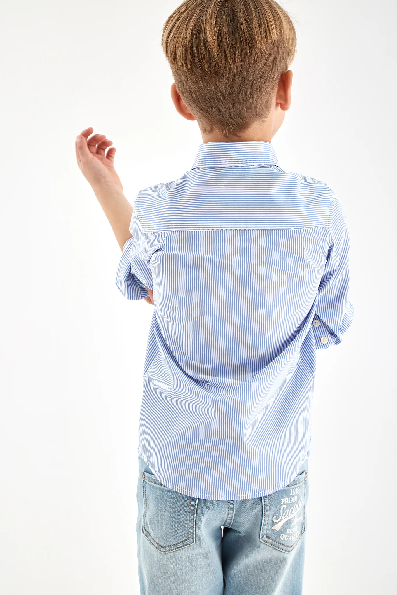 Boys' Striped Cotton Sports Shirt - Image 3