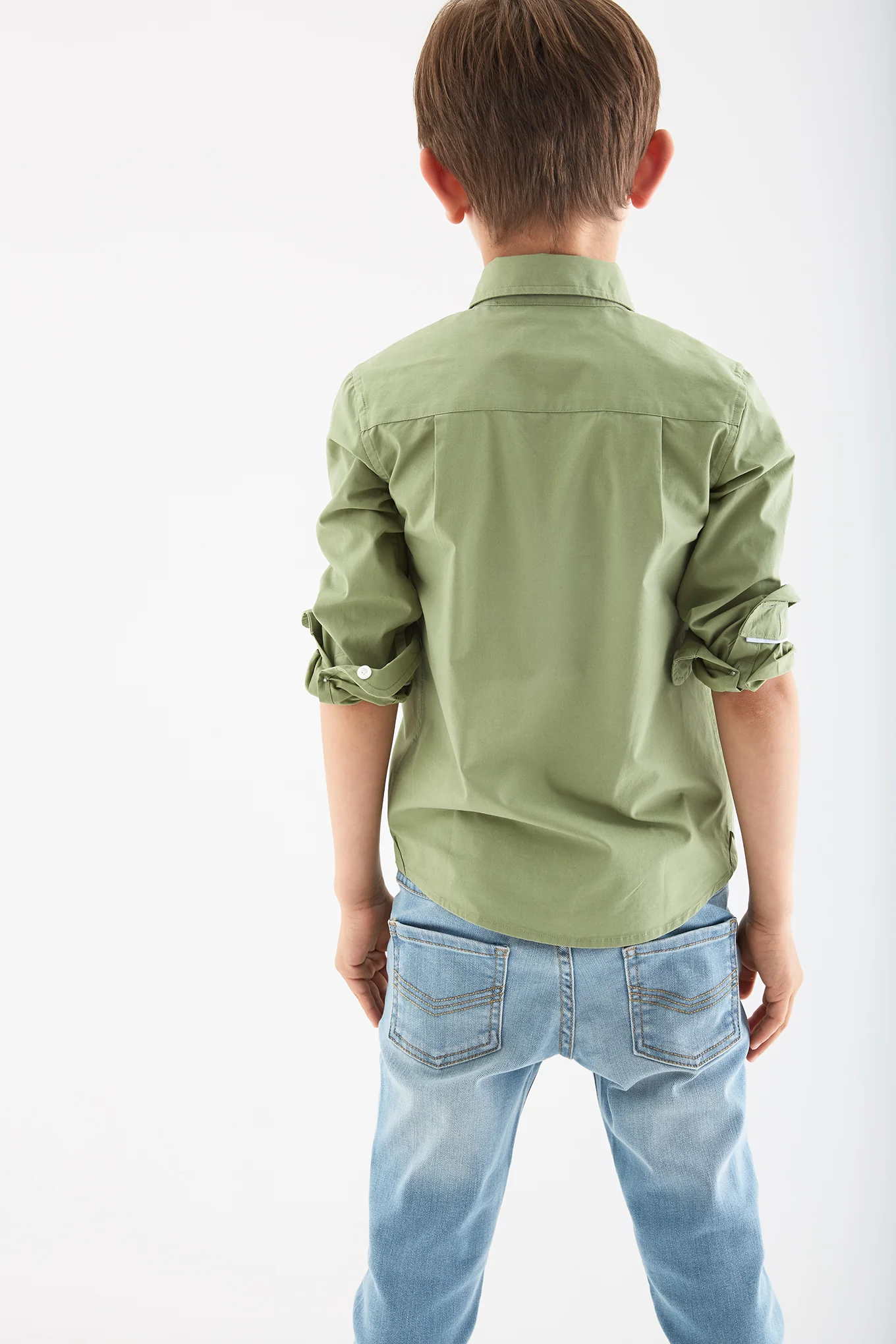 Boys'Plain Cotton Shirt - Image 2