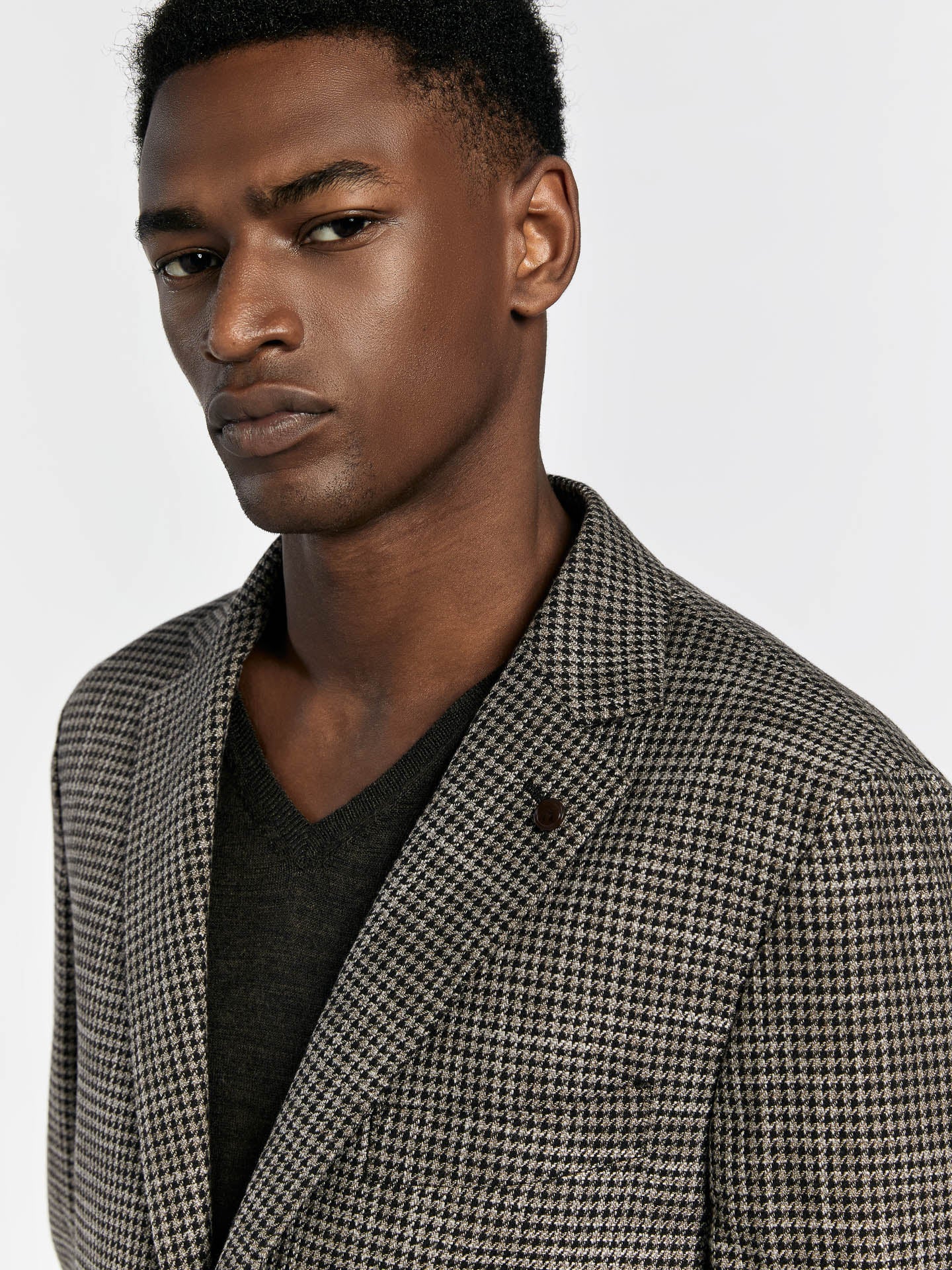 Brown Houndstooth deconstructed blazer - Image 3