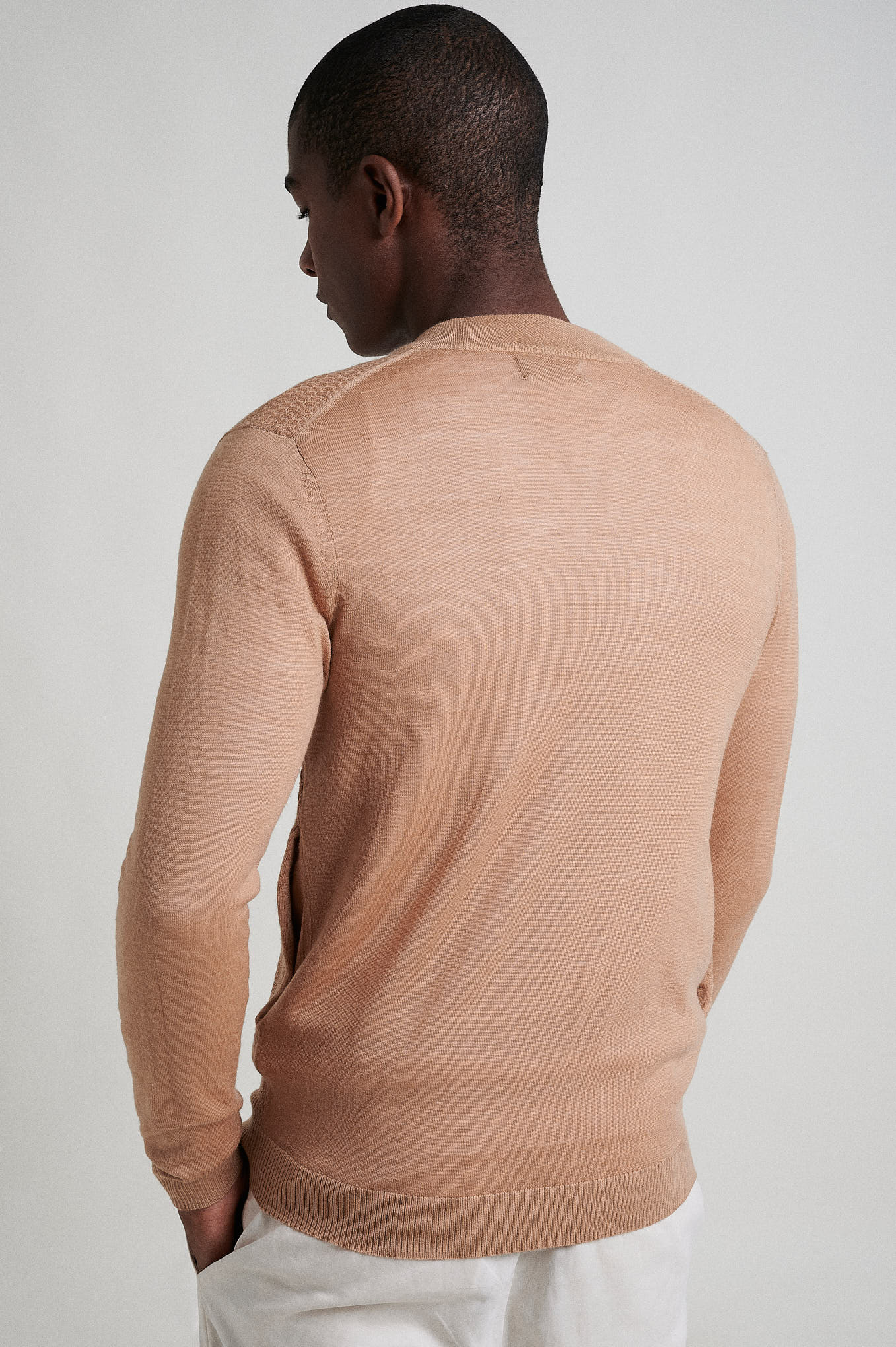 Cardigan in 100% extra fine merino wool - Image 6