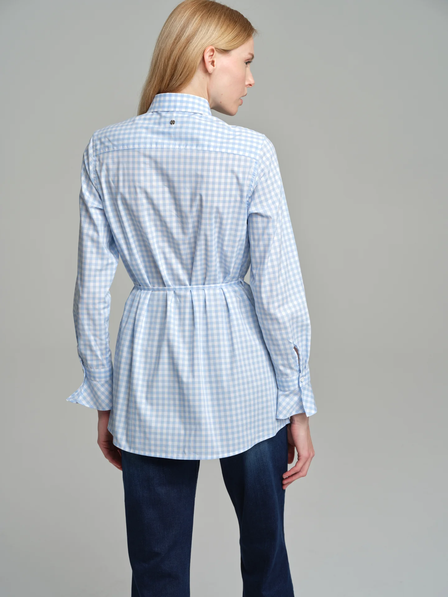 Casual tubular belt striped tunic shirt - Image 3