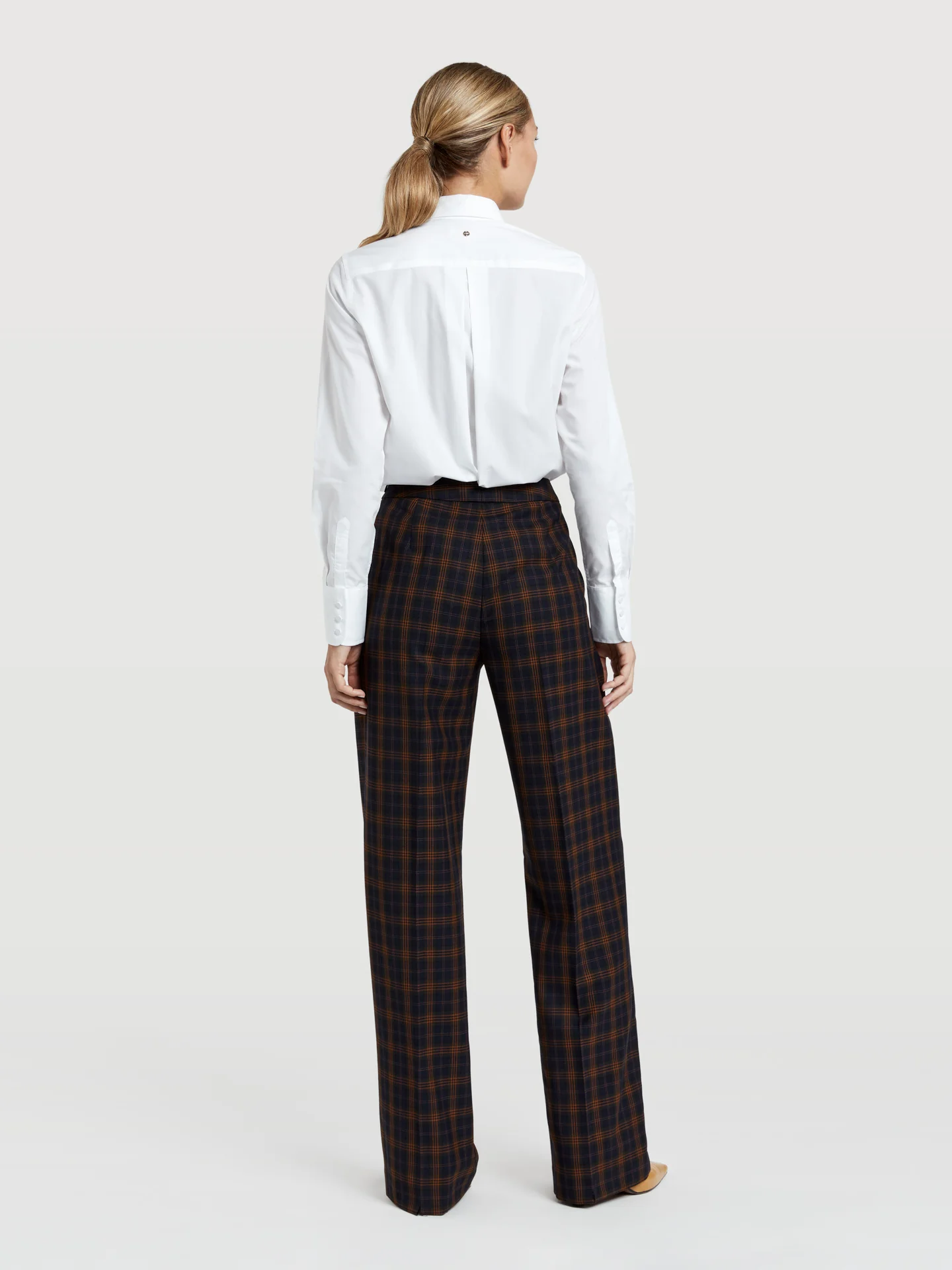 Check wide leg trousers - Image 3