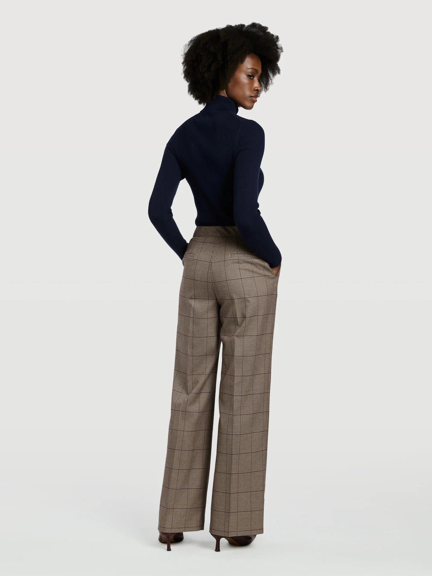 Checked Loose Fit Trousers - Image 2