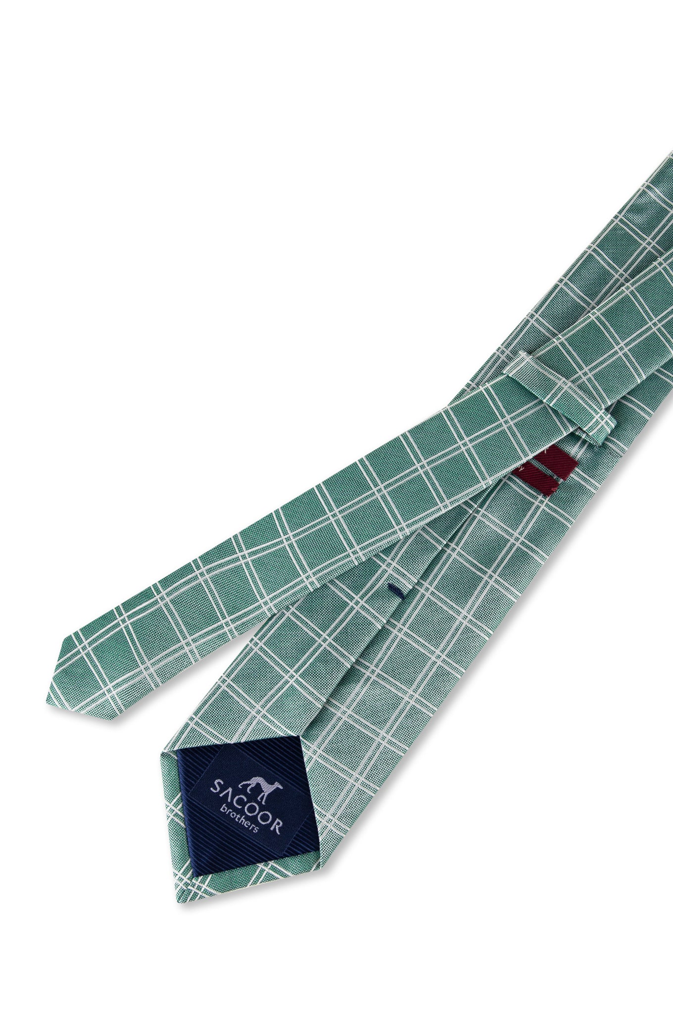 Checkered Pattern Tie 100% Silk 7,5cm - Image 2