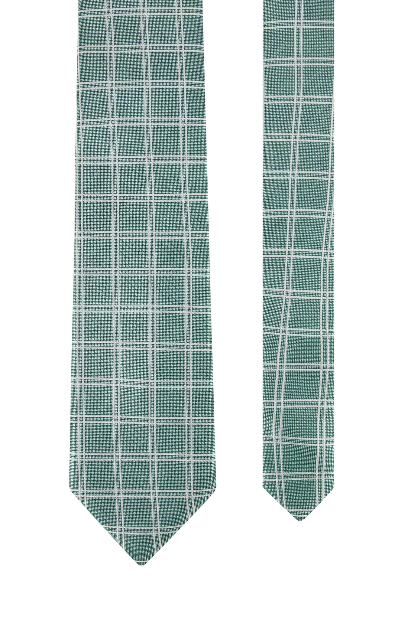 Checkered Pattern Tie 100% Silk 7,5cm - Image 3