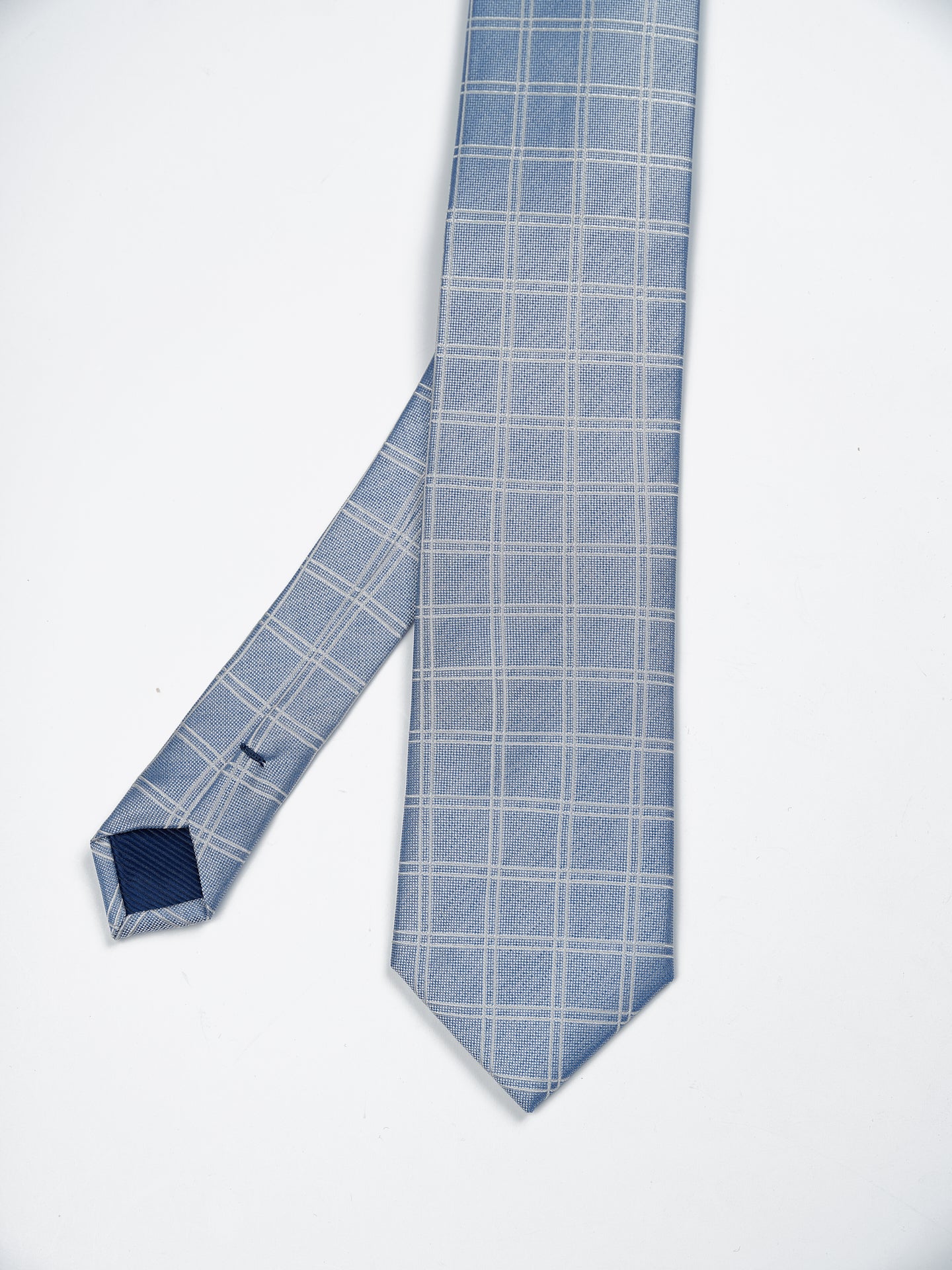Checkered Pattern Tie 100% Silk 7,5cm - Image 5