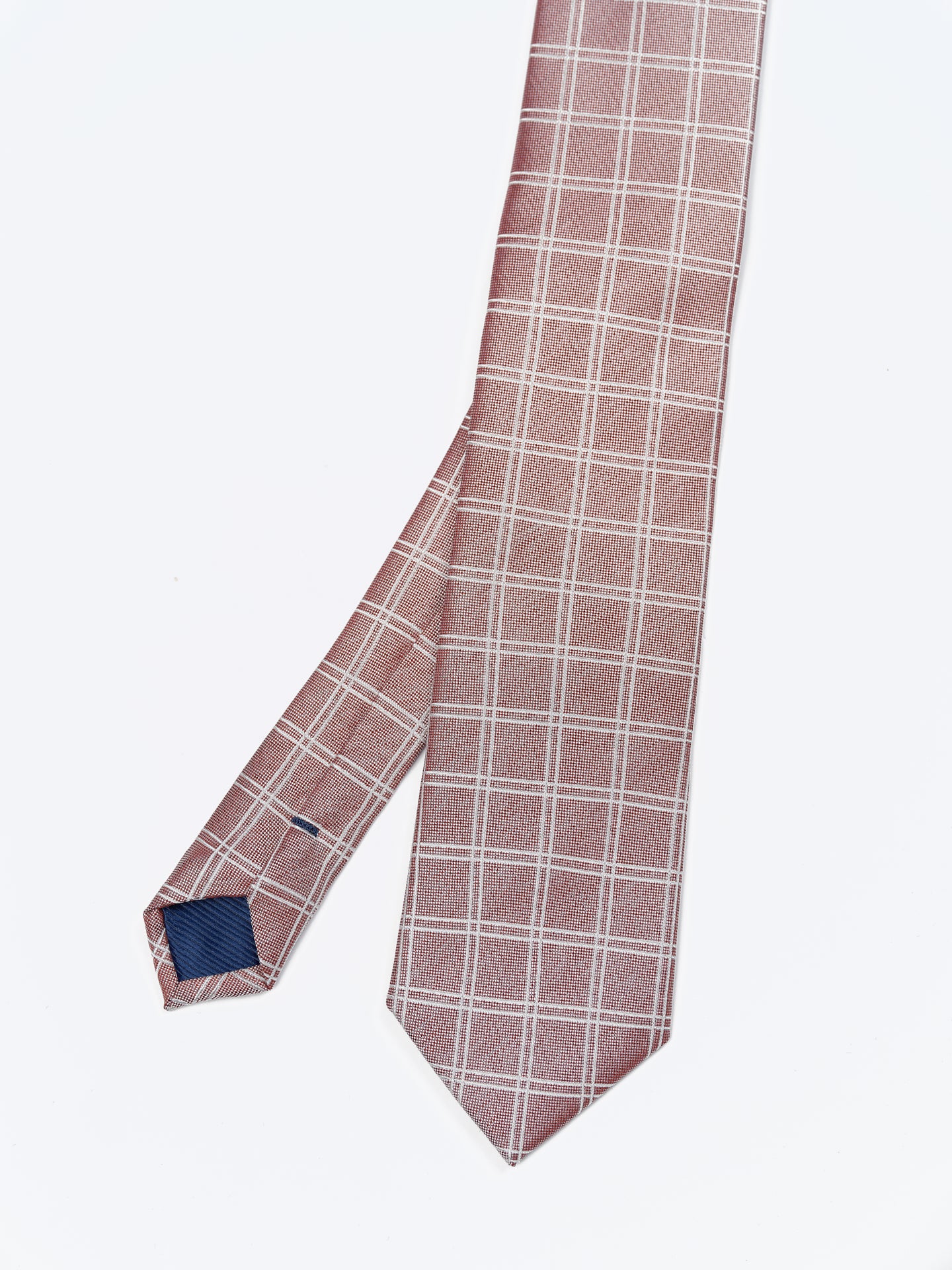 Checkered Pattern Tie 100% Silk 7,5cm - Image 8