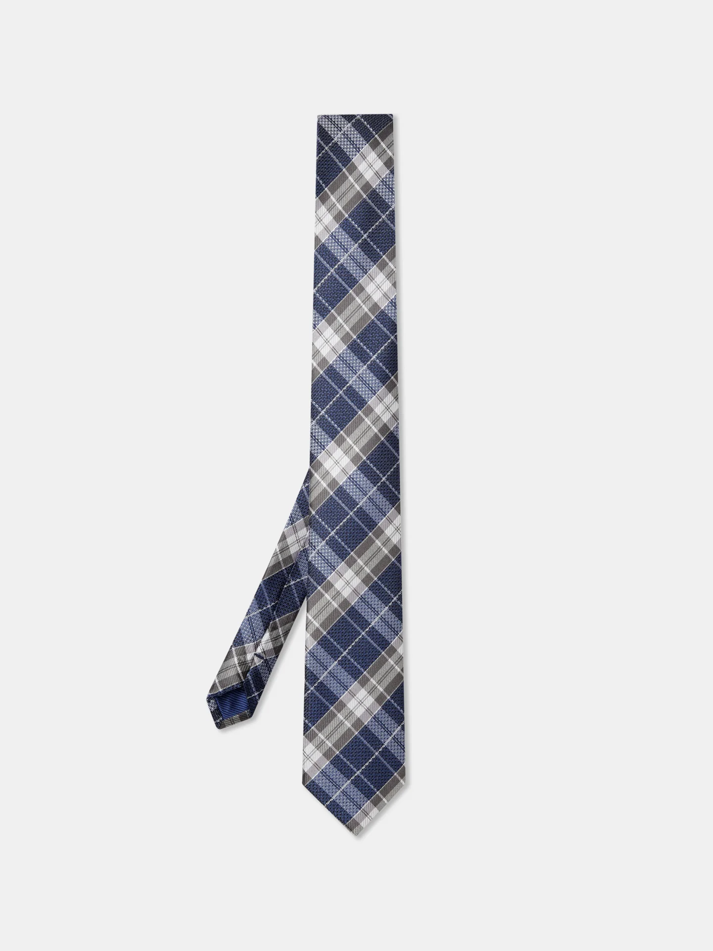 Checkered Pattern Tie 100% Silk 7,5cm - Image 3