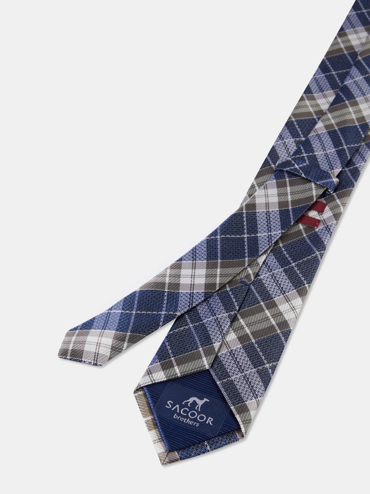 Checkered Pattern Tie 100% Silk 7,5cm - Image 4