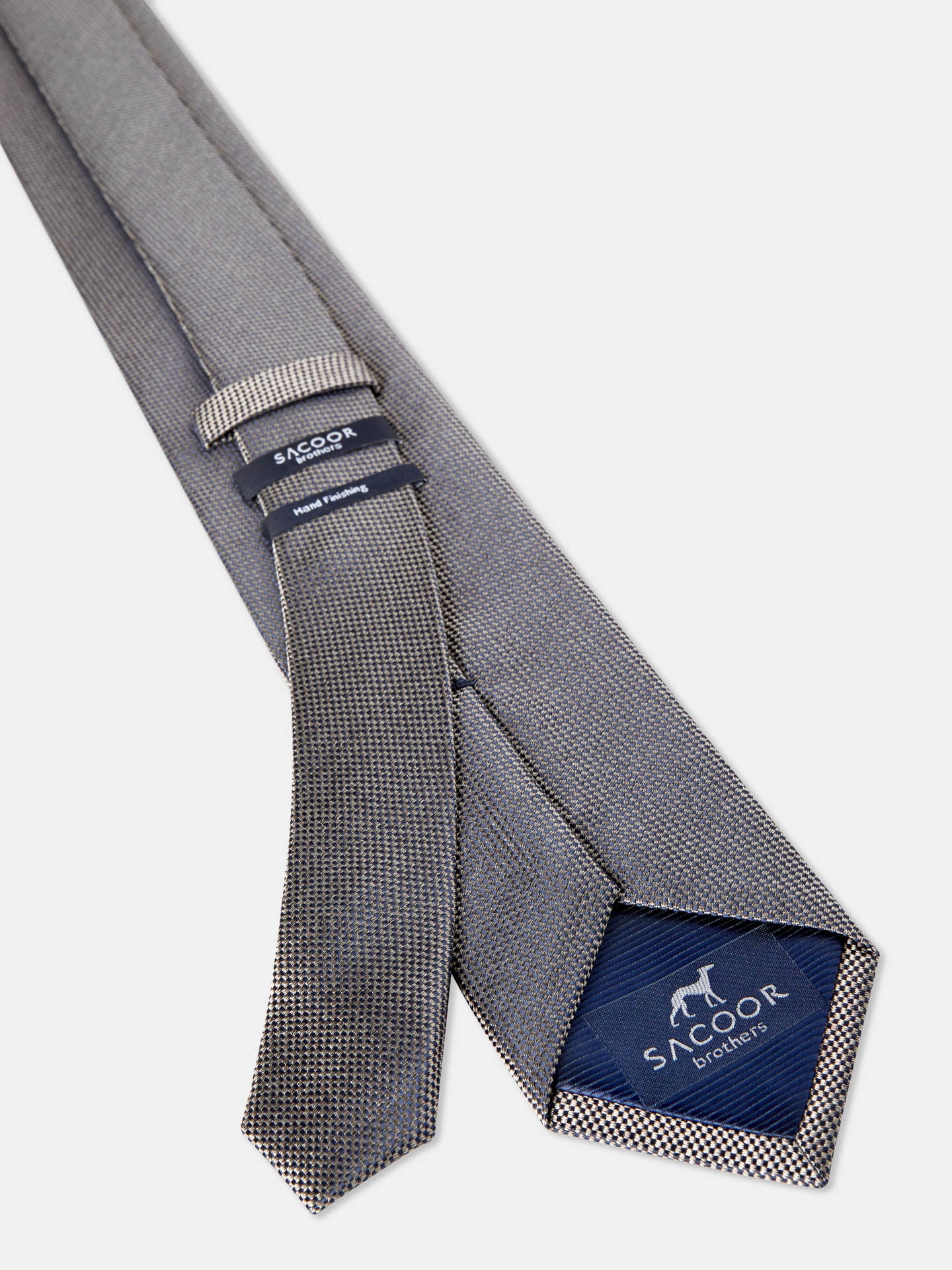 Checkered Pattern Tie 100% Silk 7,5cm - Image 4