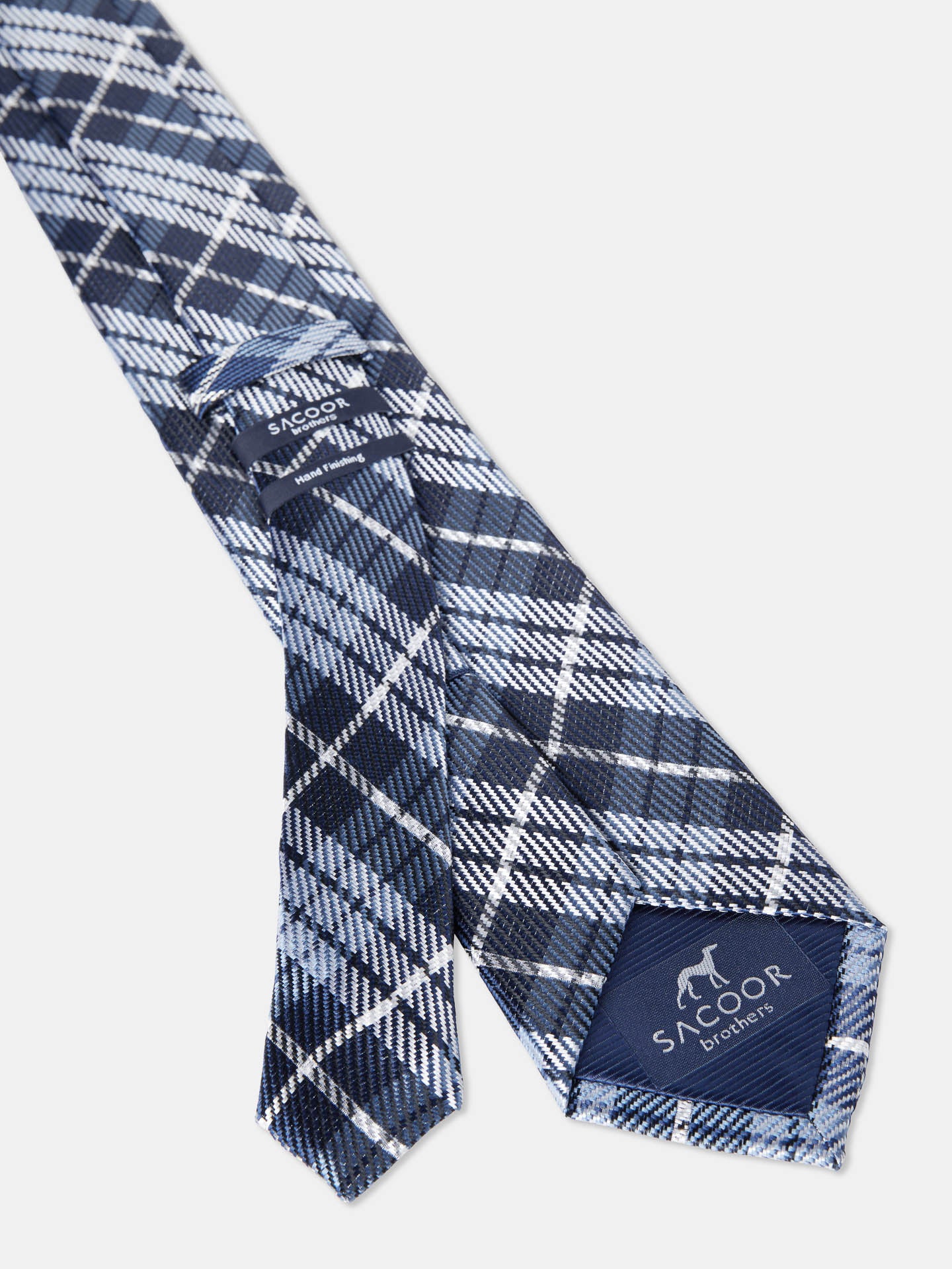 Checkered Pattern Tie 100% Silk 7,5cm - Image 4