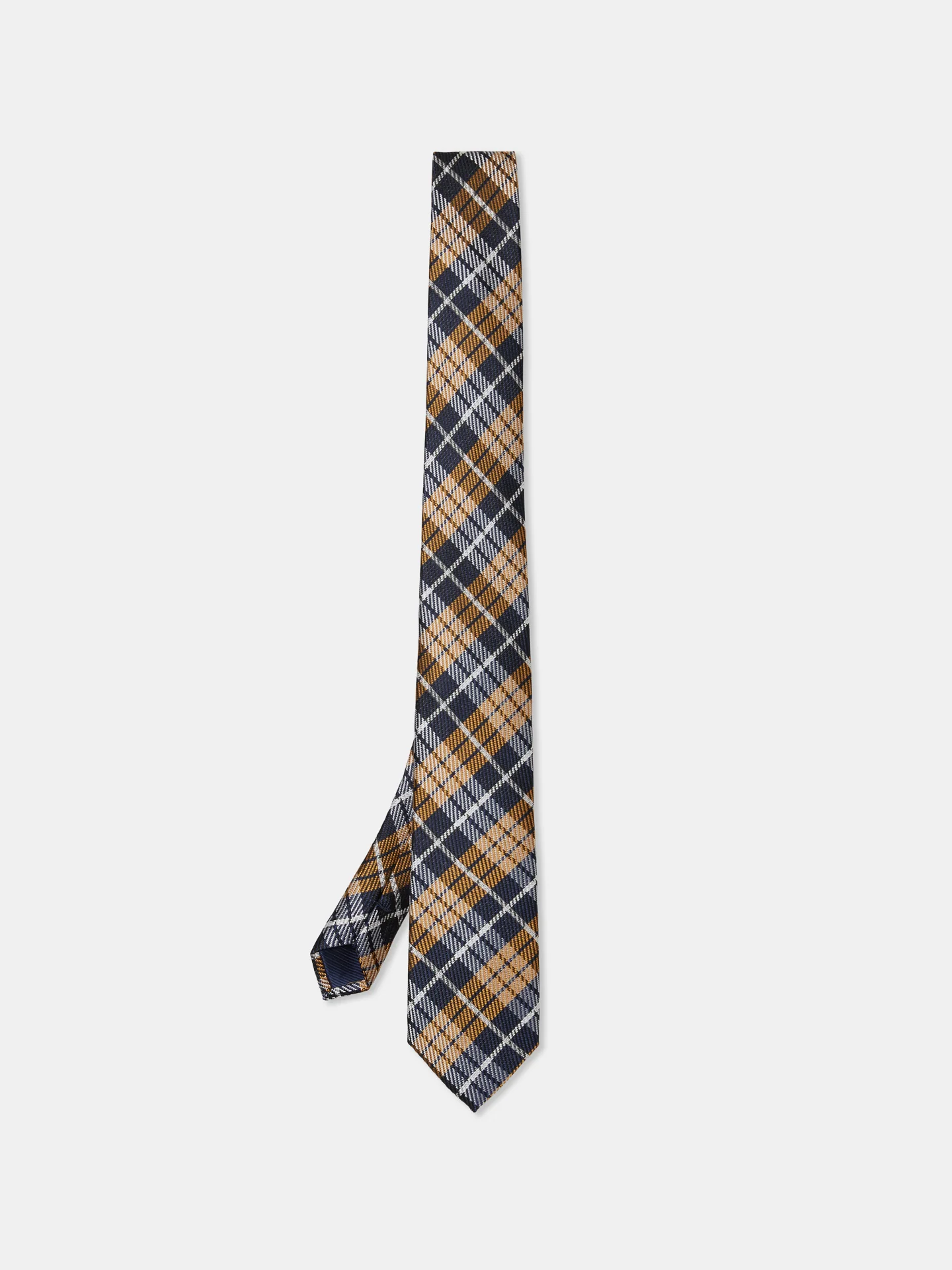 Checkered Pattern Tie 100% Silk 7,5cm - Image 5