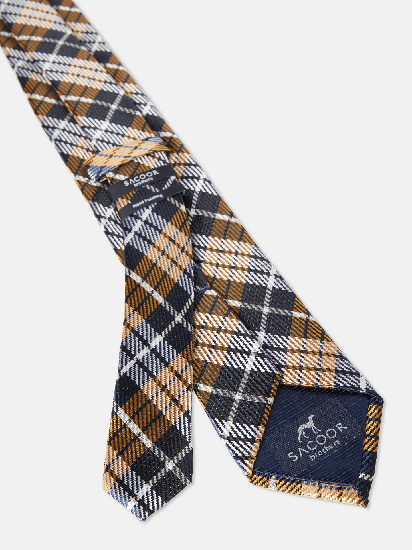 Checkered Pattern Tie 100% Silk 7,5cm - Image 6