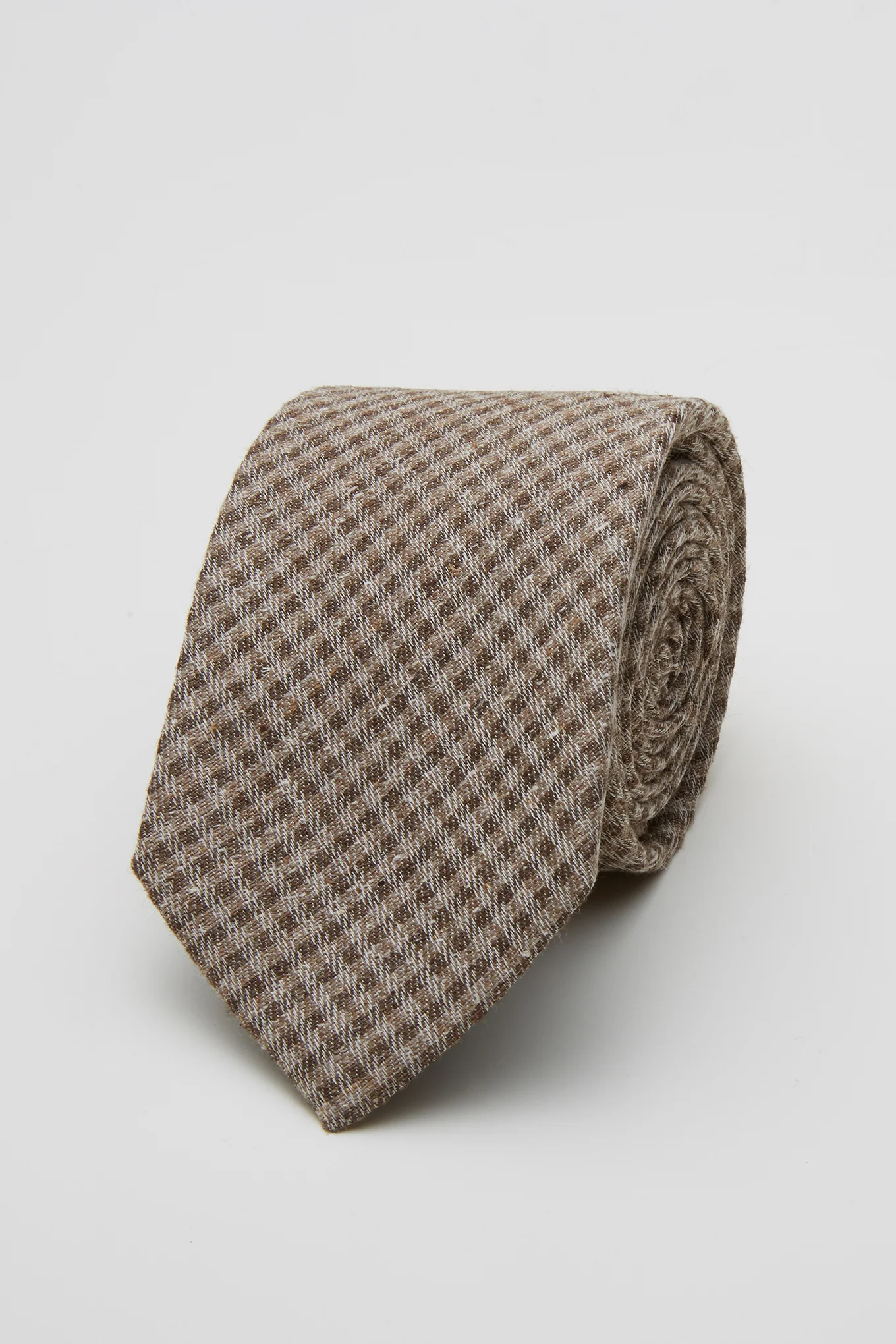 Checkered Pattern Tie 100% Silk 7,5cm - Image 2