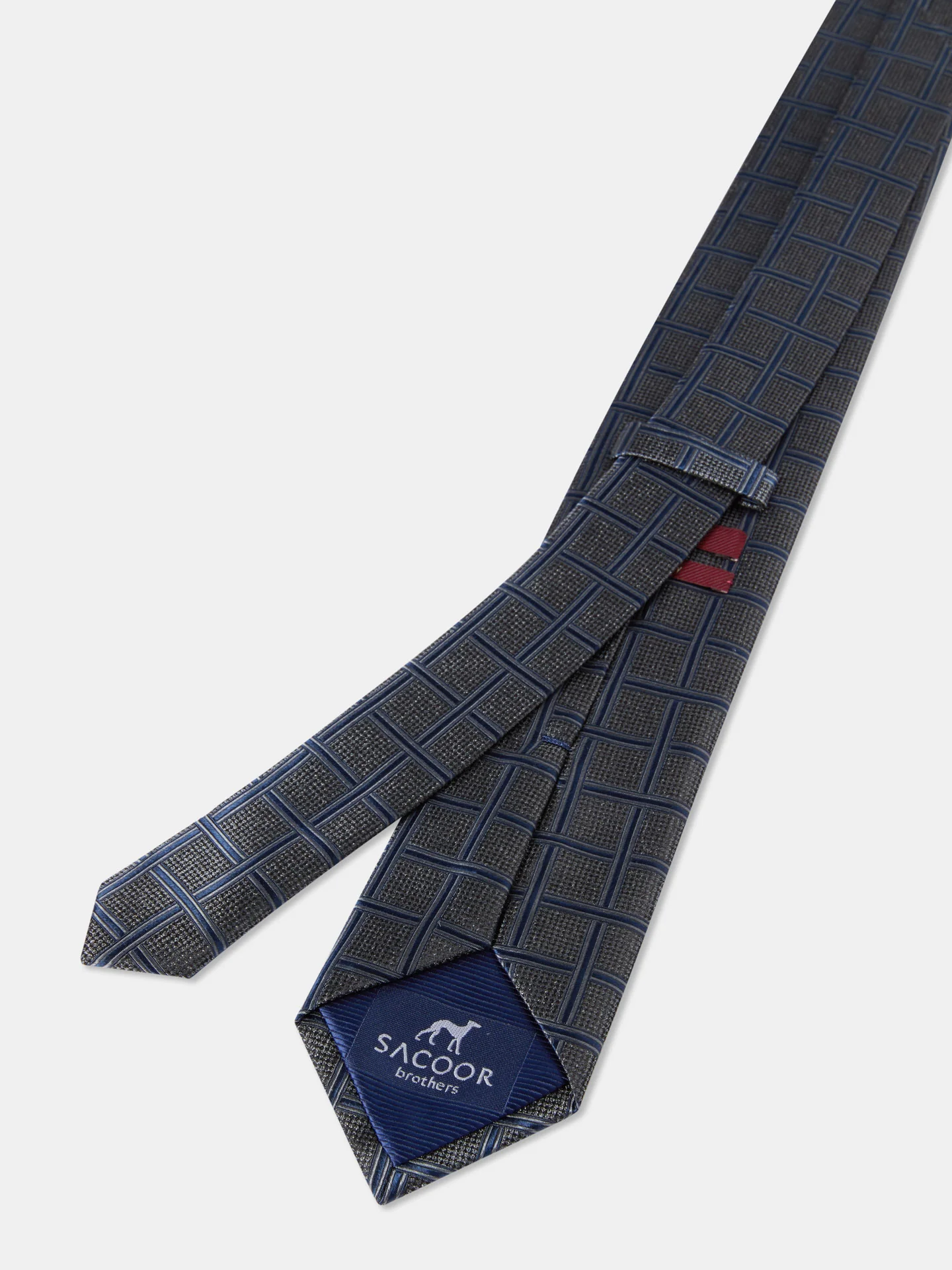 Checkered Pattern Tie 100% Silk 7,5cm - Image 4