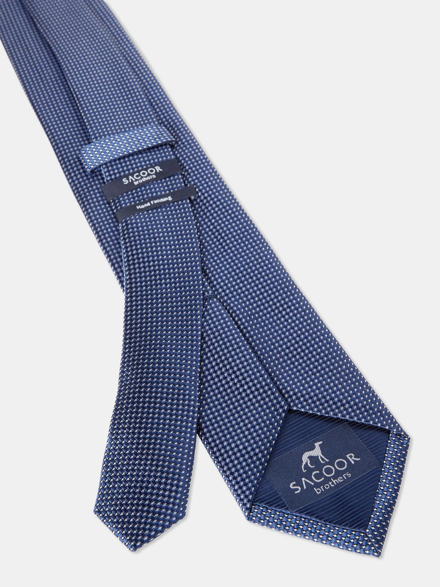 Checkered Pattern Tie 100% Silk 7,5cm - Image 4
