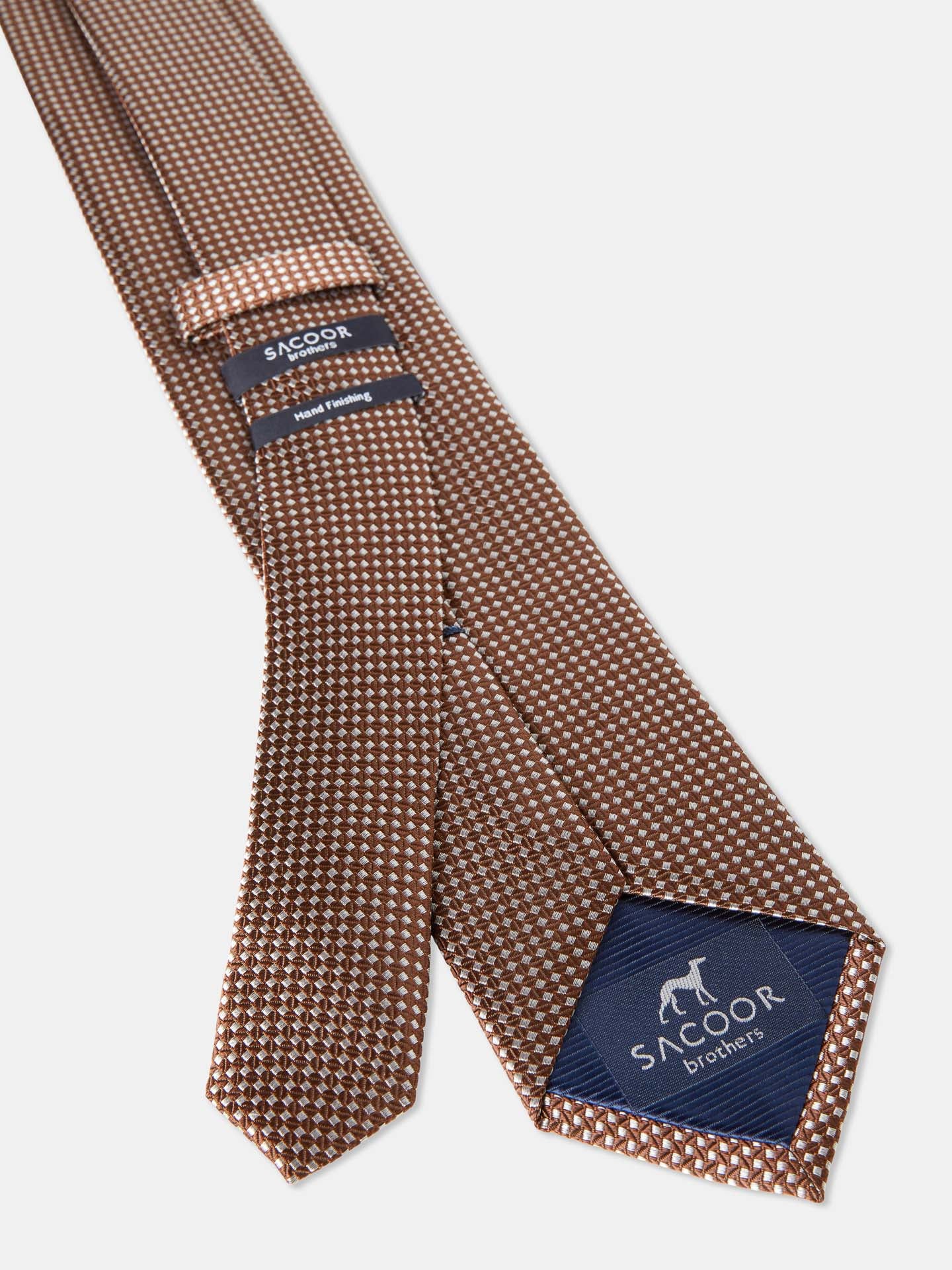 Checkered Pattern Tie 100% Silk 7,5cm - Image 4