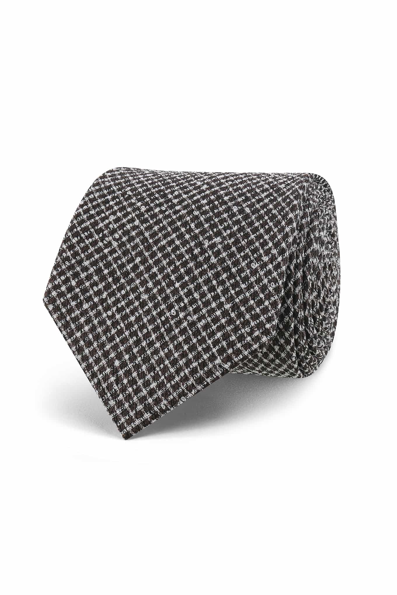 Checkered Pattern Tie 100% Silk 7cm