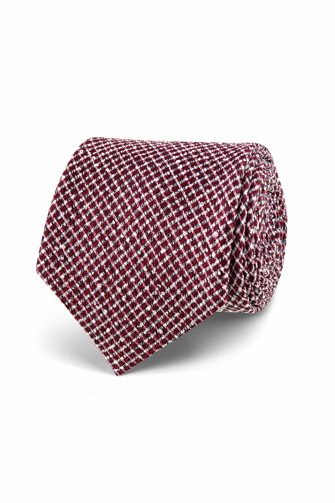 Checkered Pattern Tie 100% Silk 7cm - Image 5