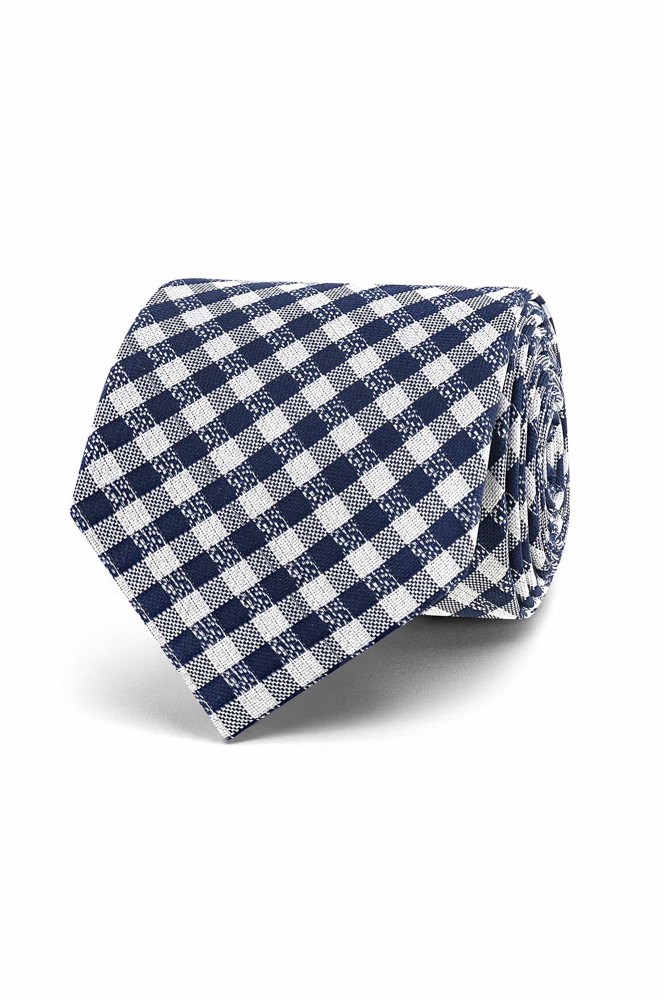 Checkered Pattern Tie 100% Silk 7cm