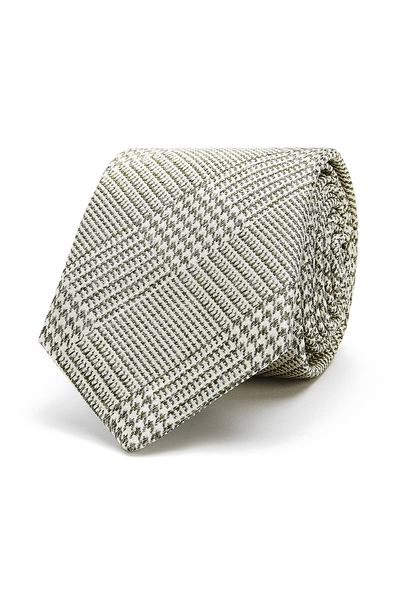 Checkered Pattern Tie 100% Silk 7cm - Image 5