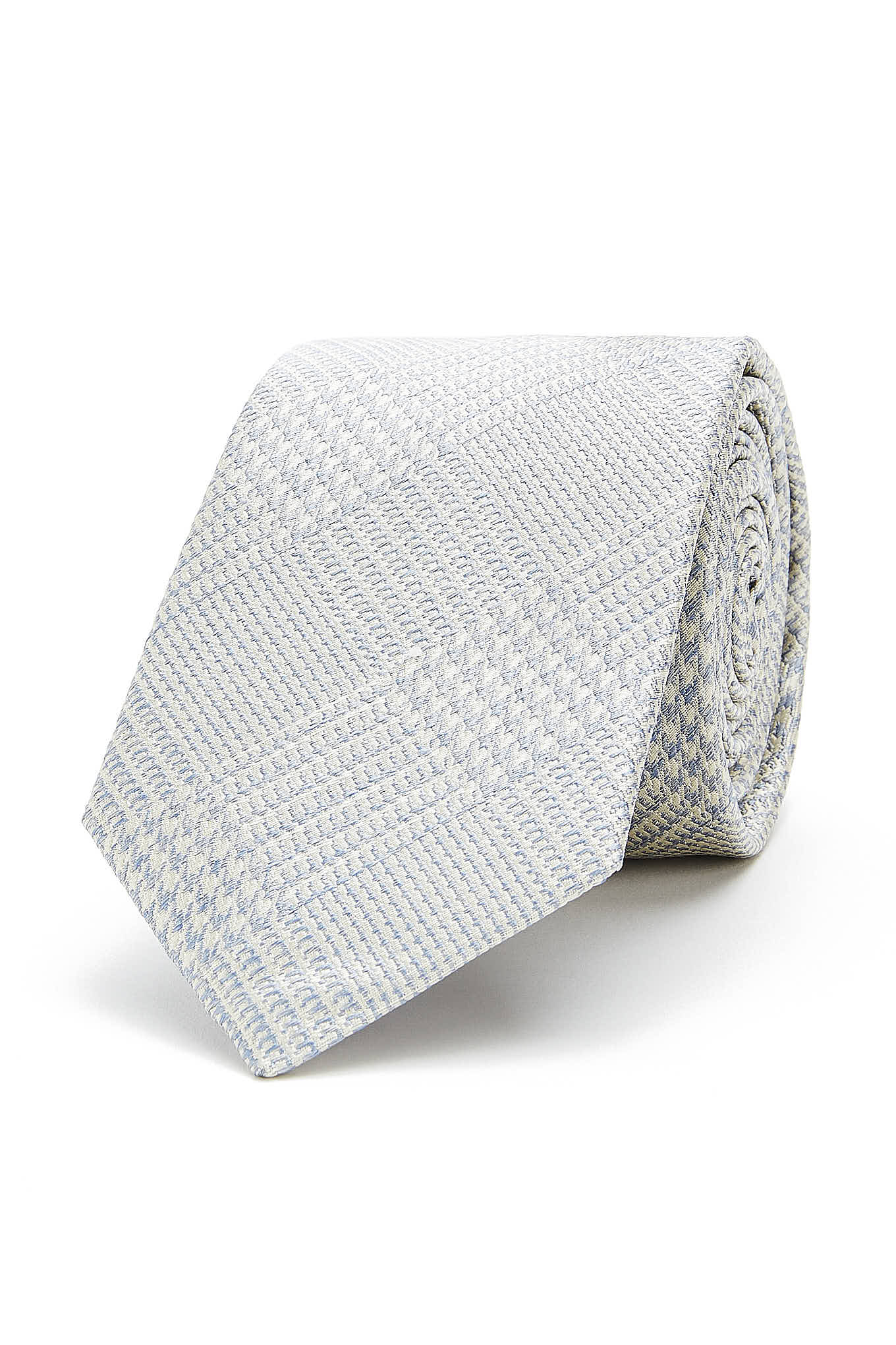 Checkered Pattern Tie 100% Silk 7cm - Image 7
