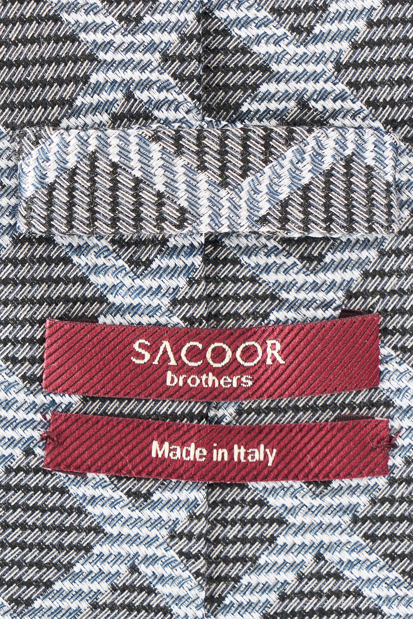 Checkered Pattern Tie 100% Silk 8cm - Image 2
