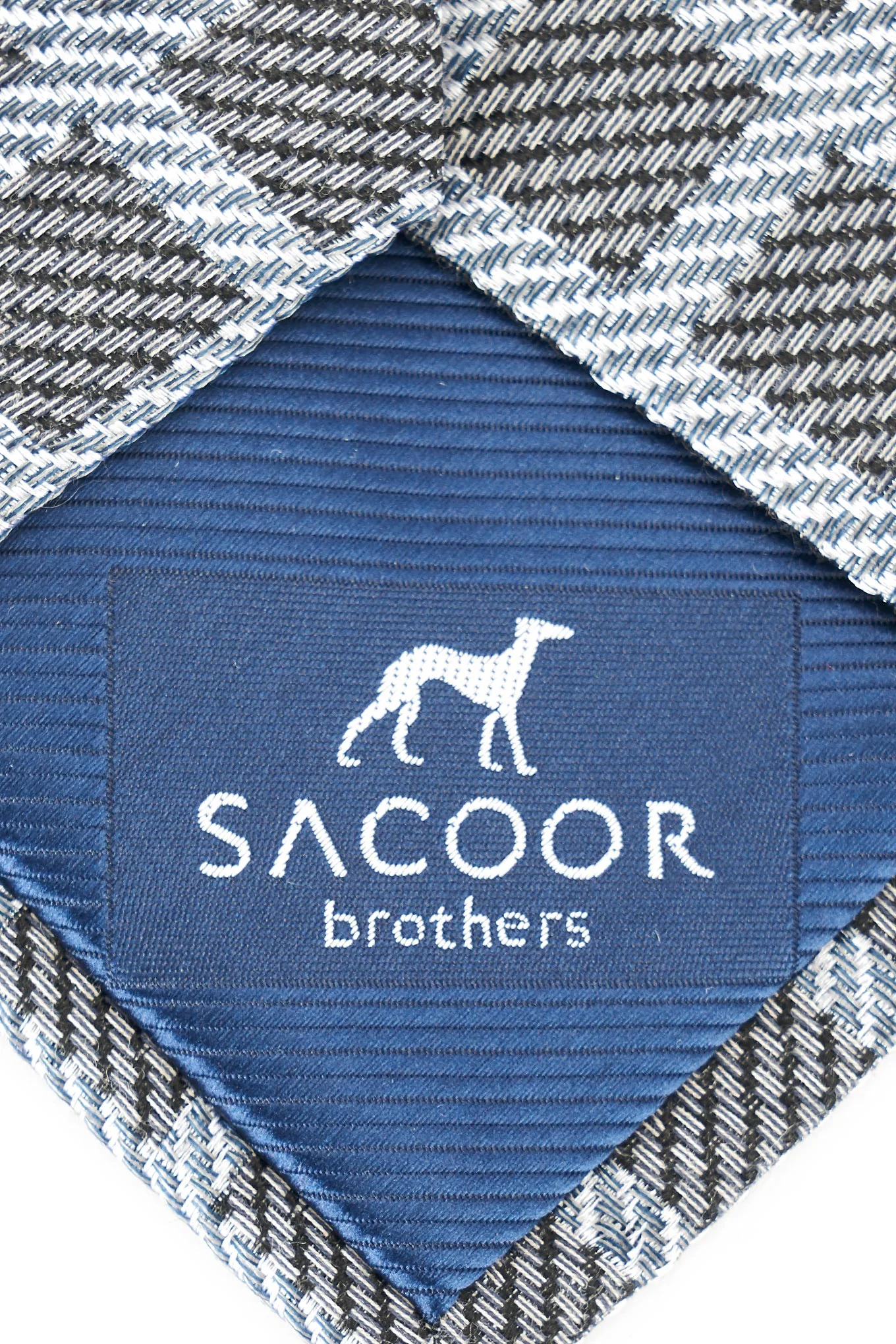 Checkered Pattern Tie 100% Silk 8cm - Image 3