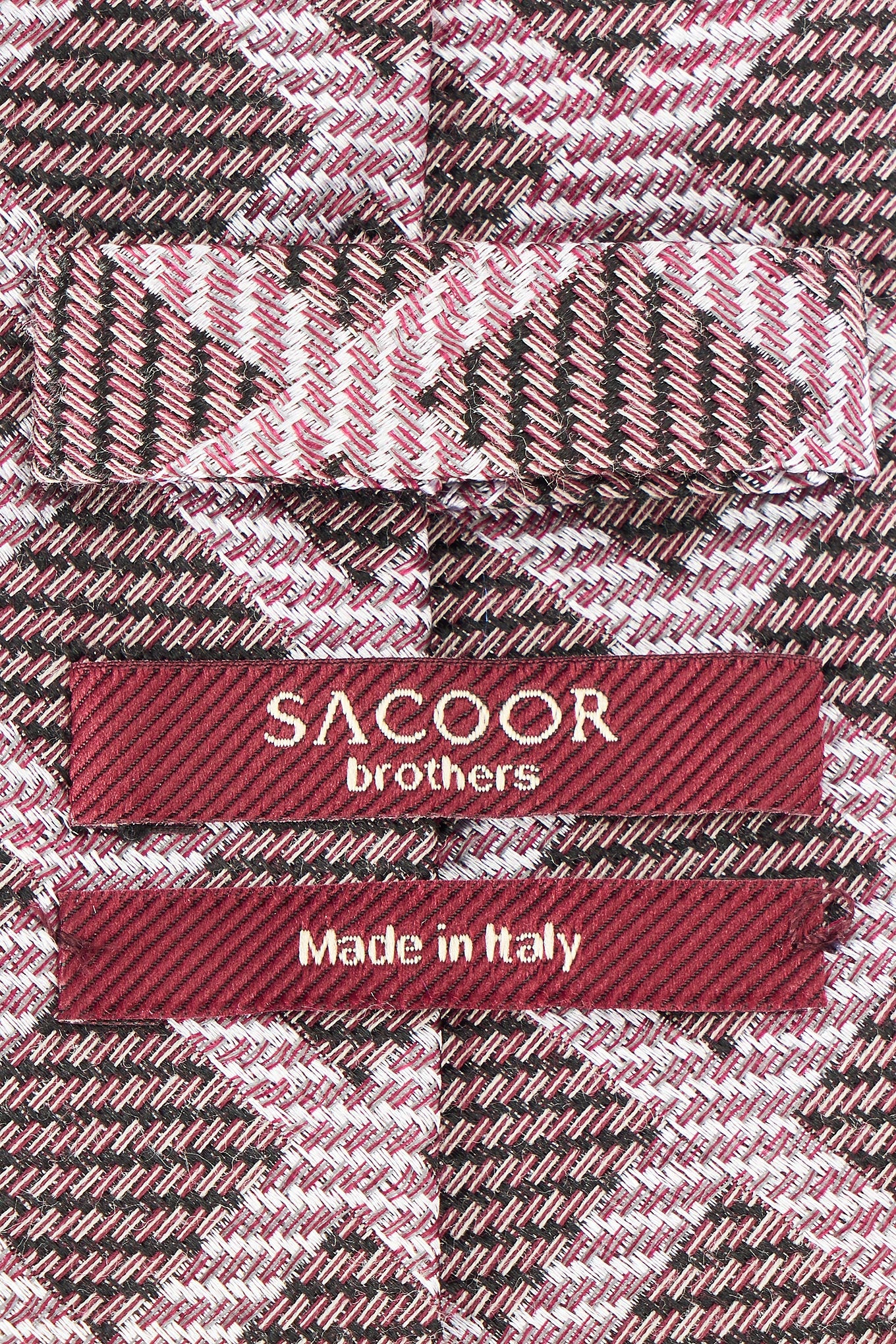 Checkered Pattern Tie 100% Silk 8cm - Image 5