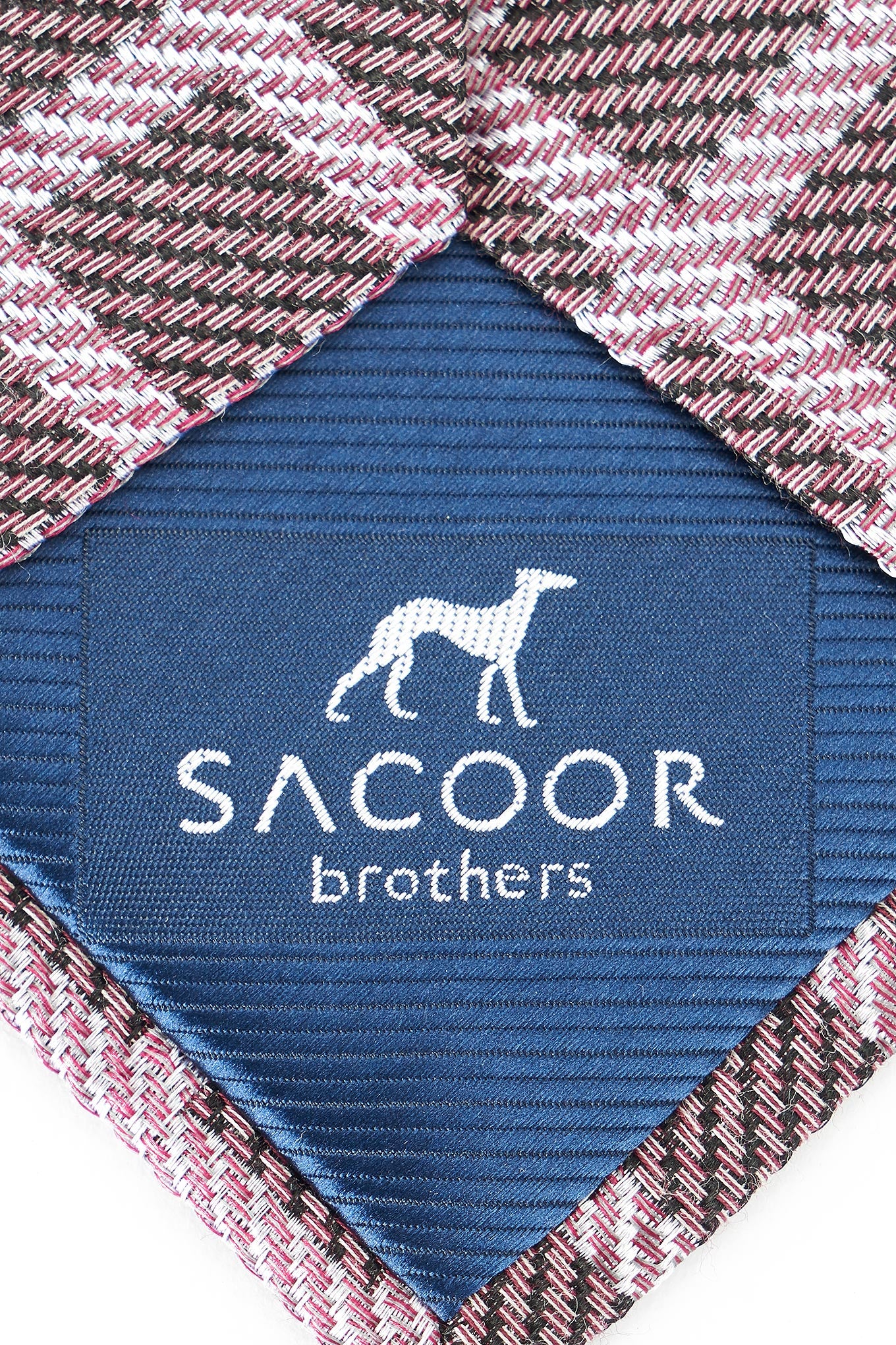 Checkered Pattern Tie 100% Silk 8cm - Image 6