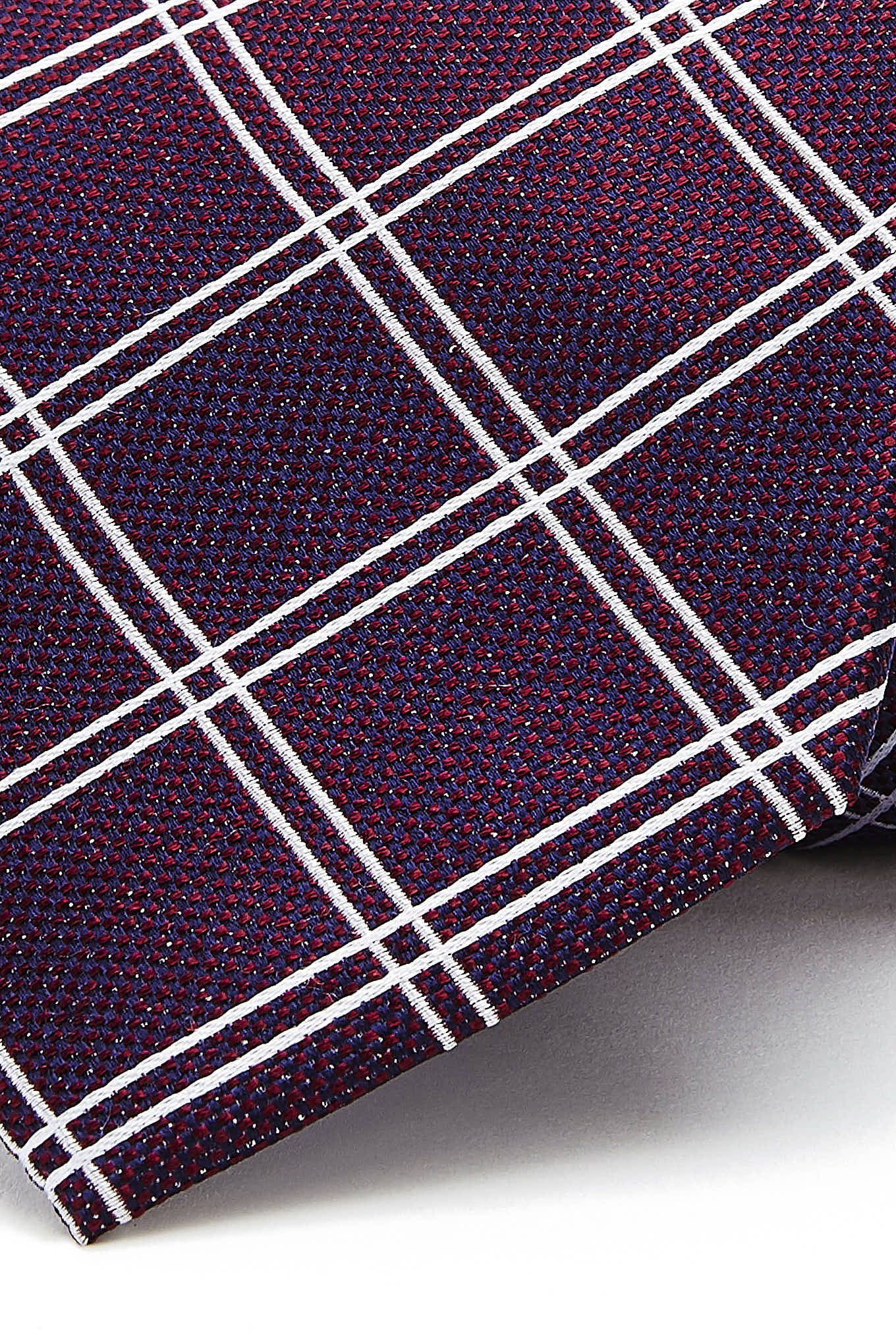Checkered Pattern Tie 100% Silk 8cm - Image 2