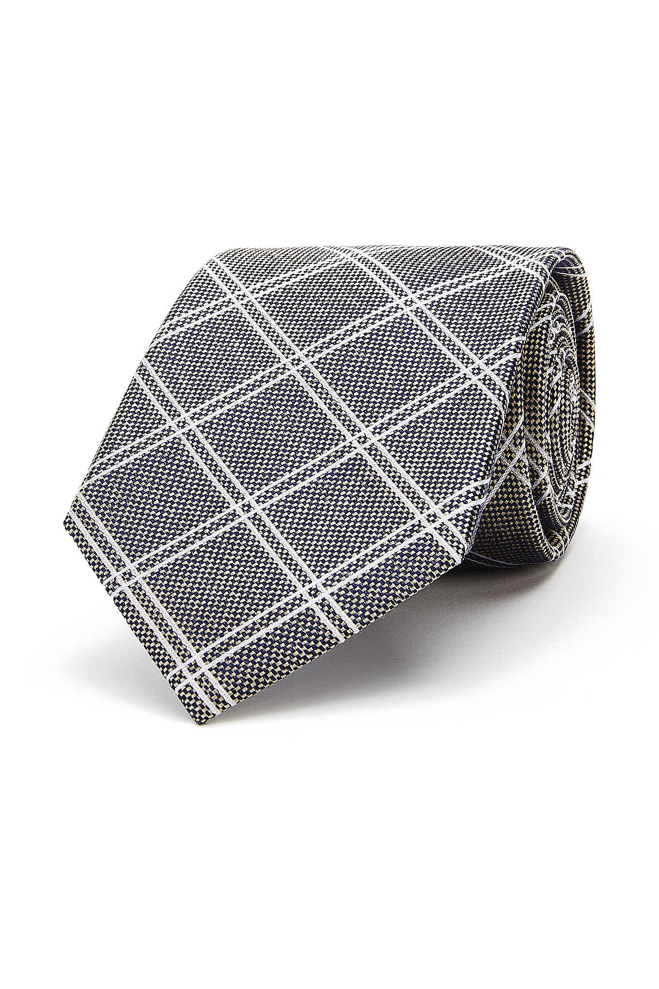 Checkered Pattern Tie 100% Silk 8cm - Image 3