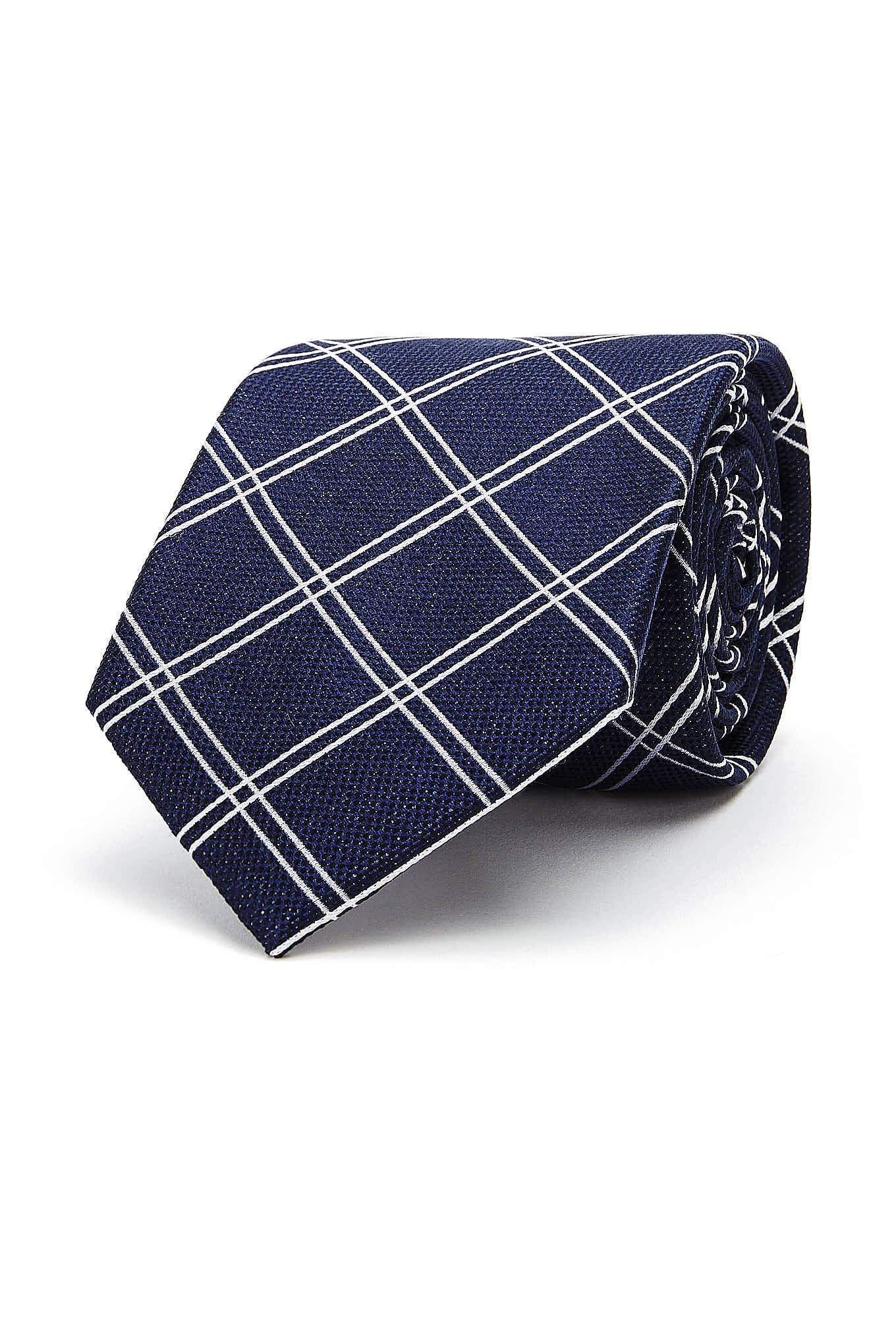 Checkered Pattern Tie 100% Silk 8cm - Image 5