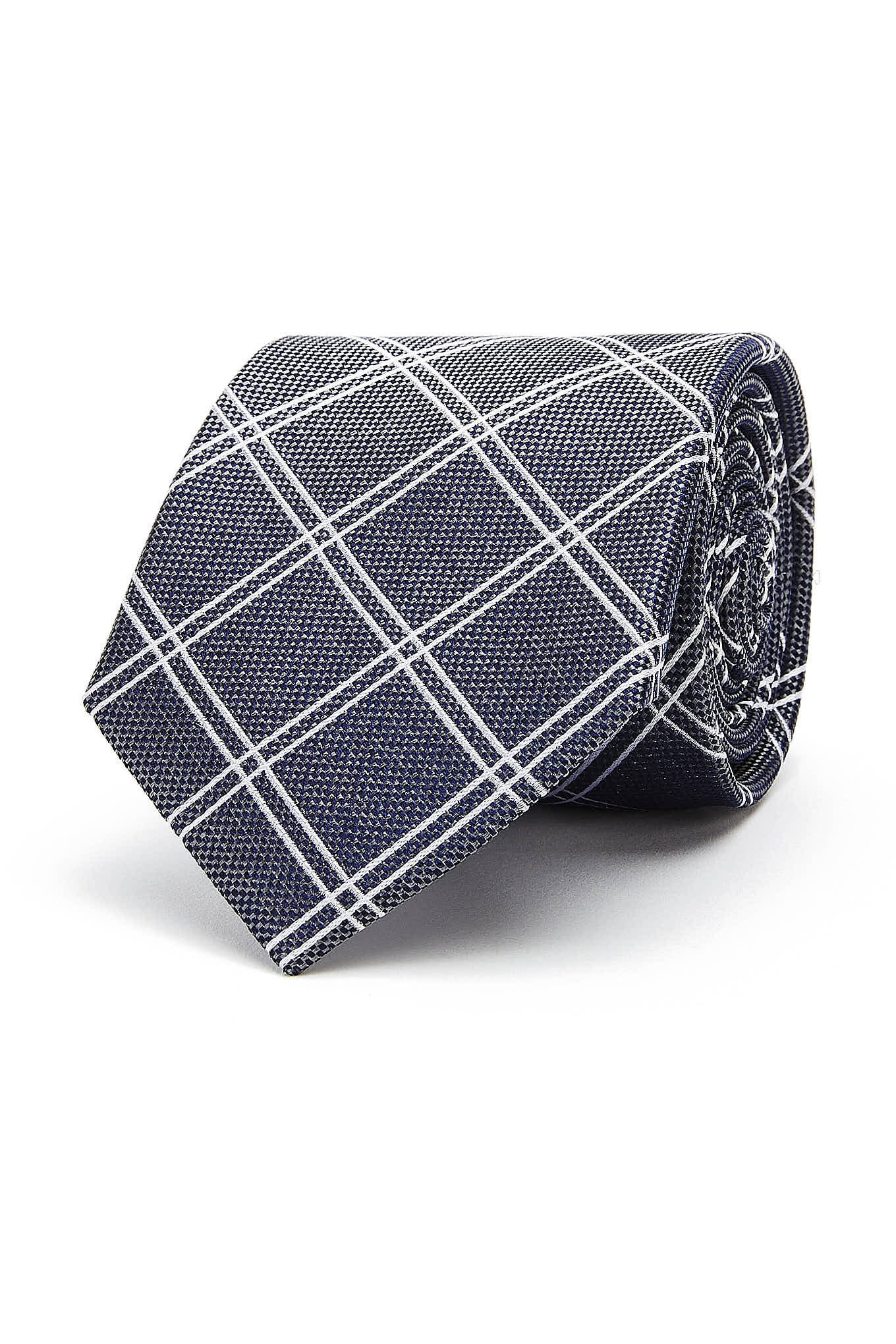 Checkered Pattern Tie 100% Silk 8cm - Image 7
